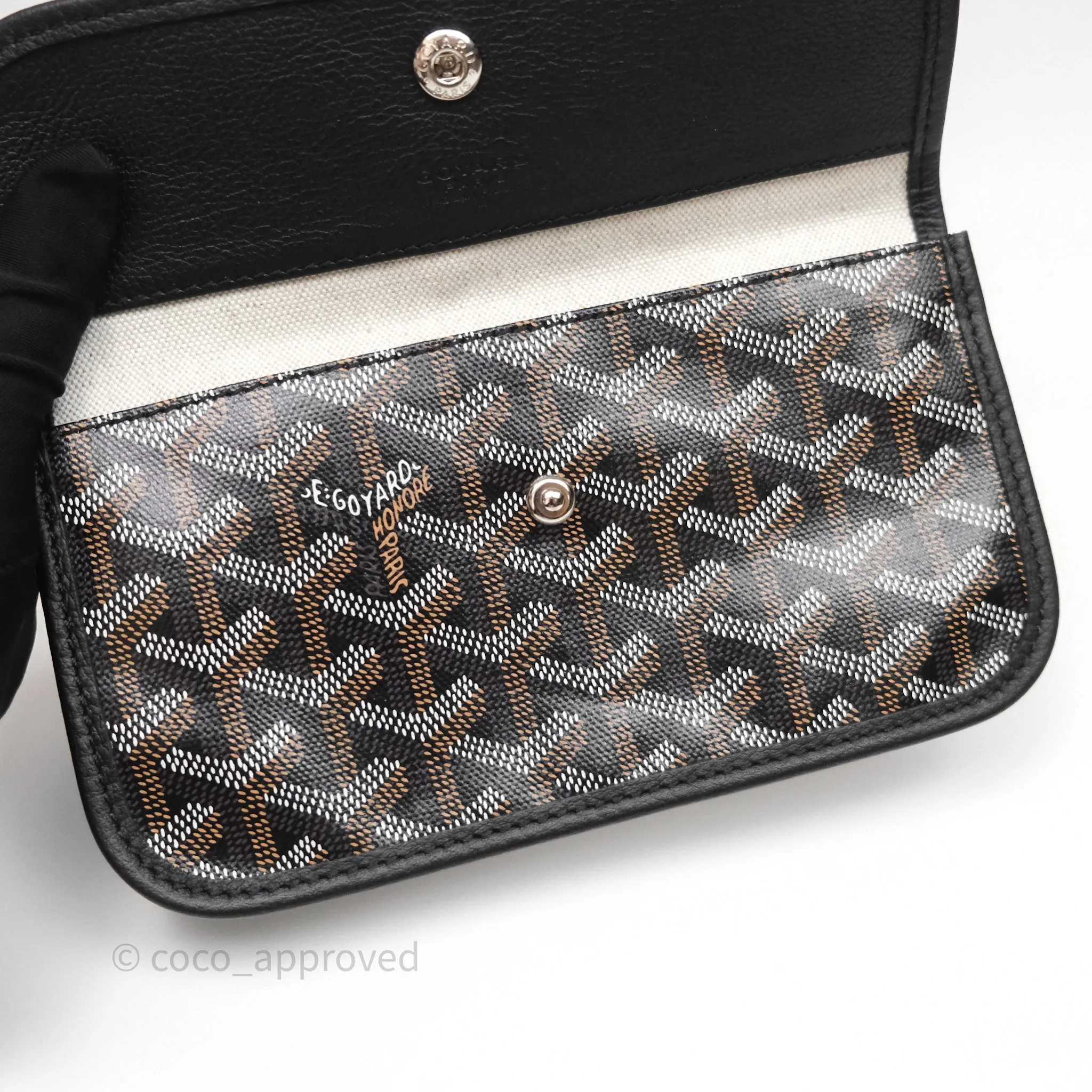 Goyard Bohme Hobo Bag Black Goyardine Canvas