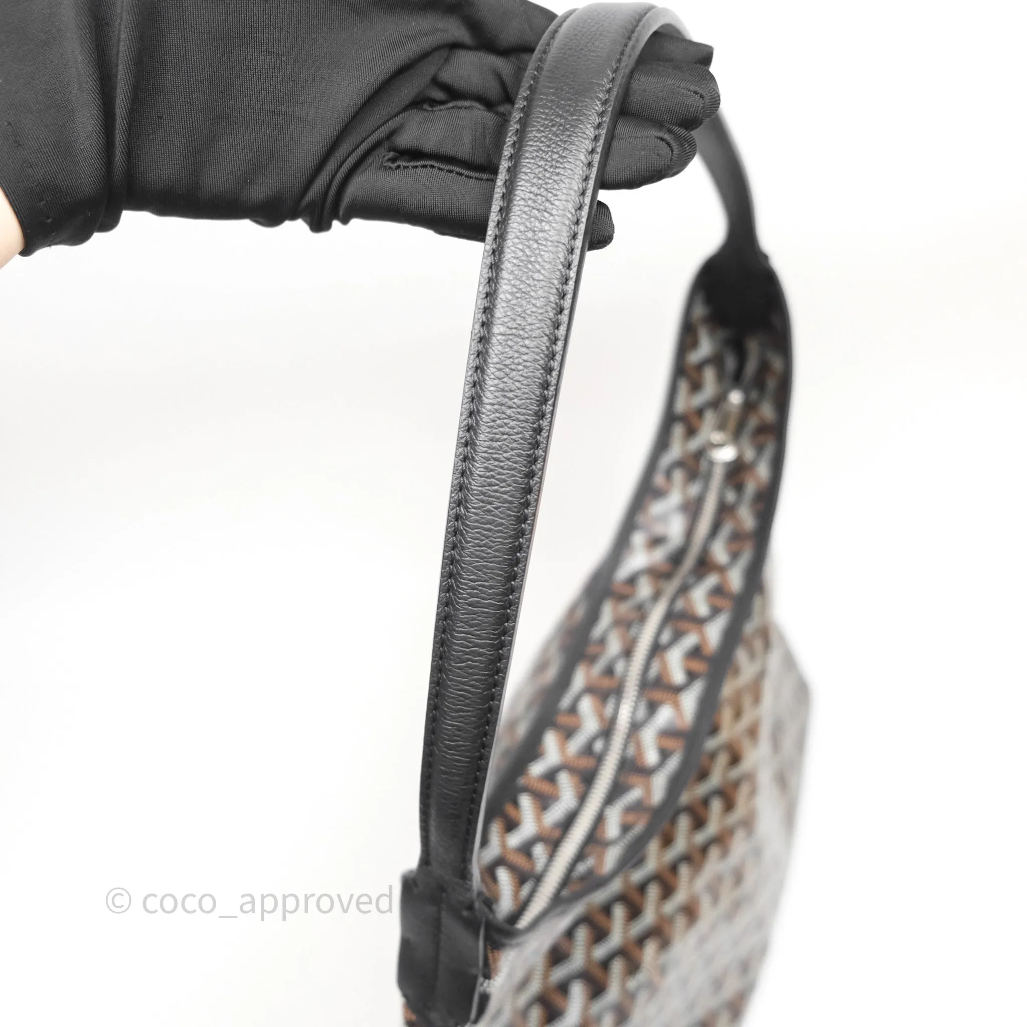 Goyard Bohme Hobo Bag Black Goyardine Canvas