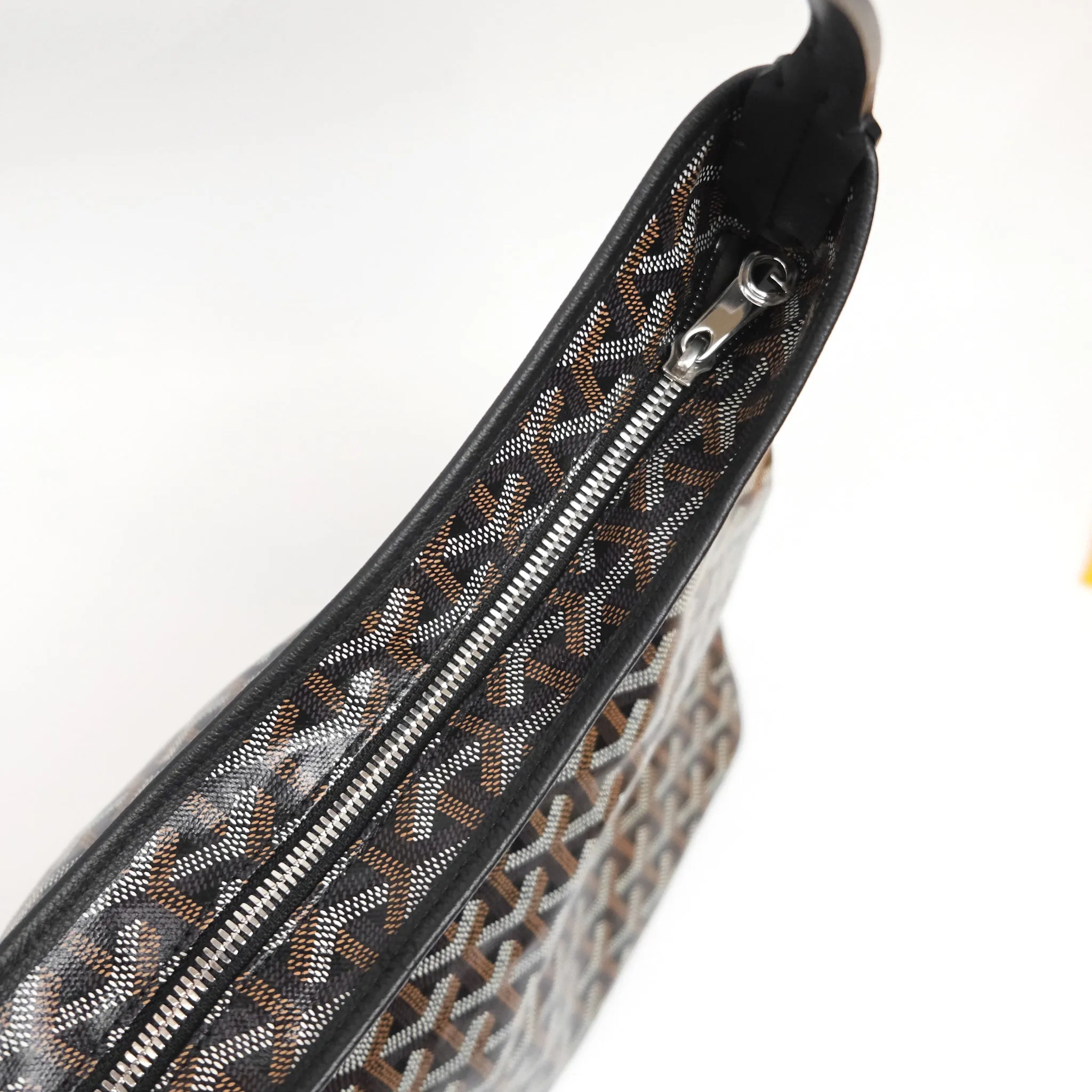 Goyard Bohme Hobo Bag Black Goyardine Canvas