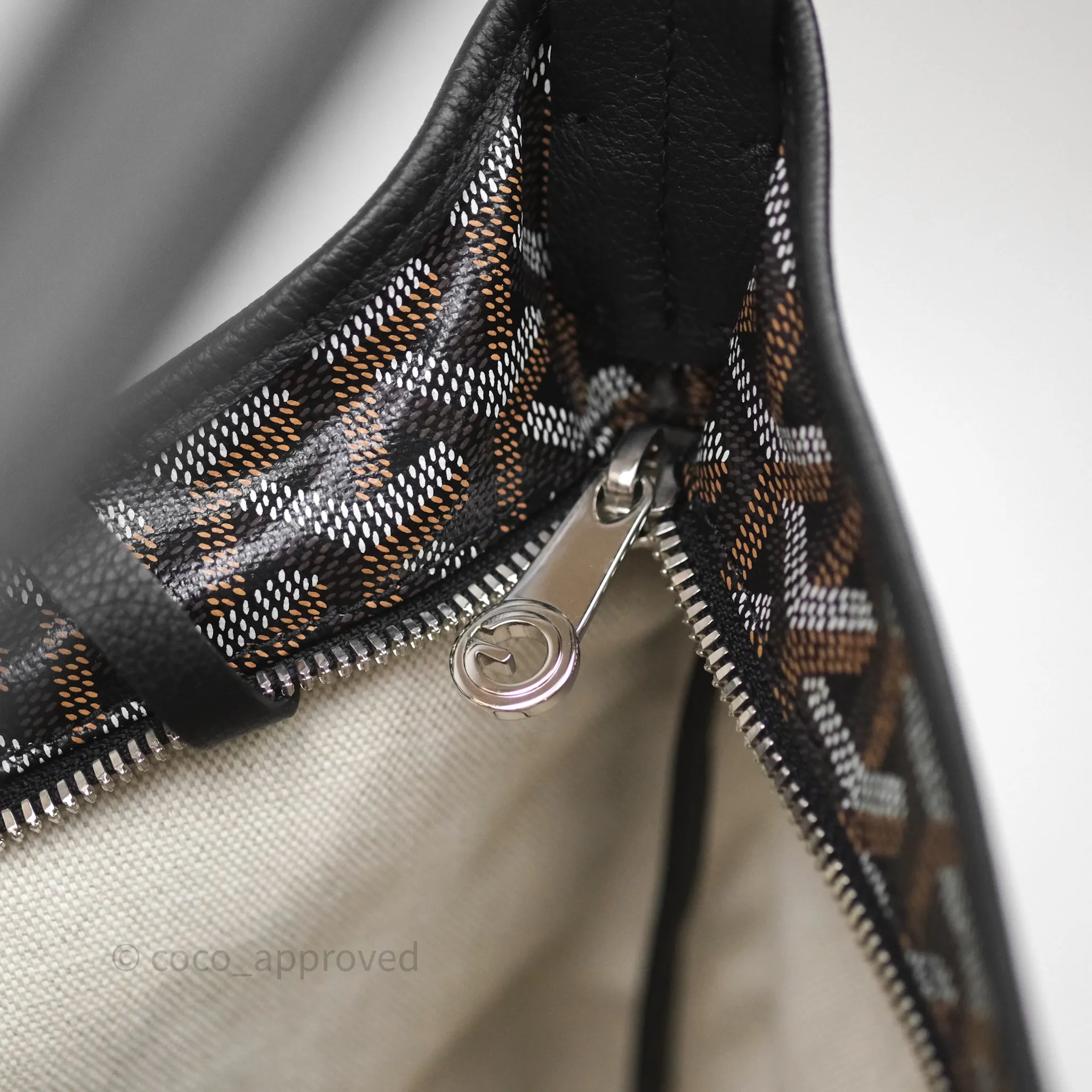 Goyard Bohme Hobo Bag Black Goyardine Canvas