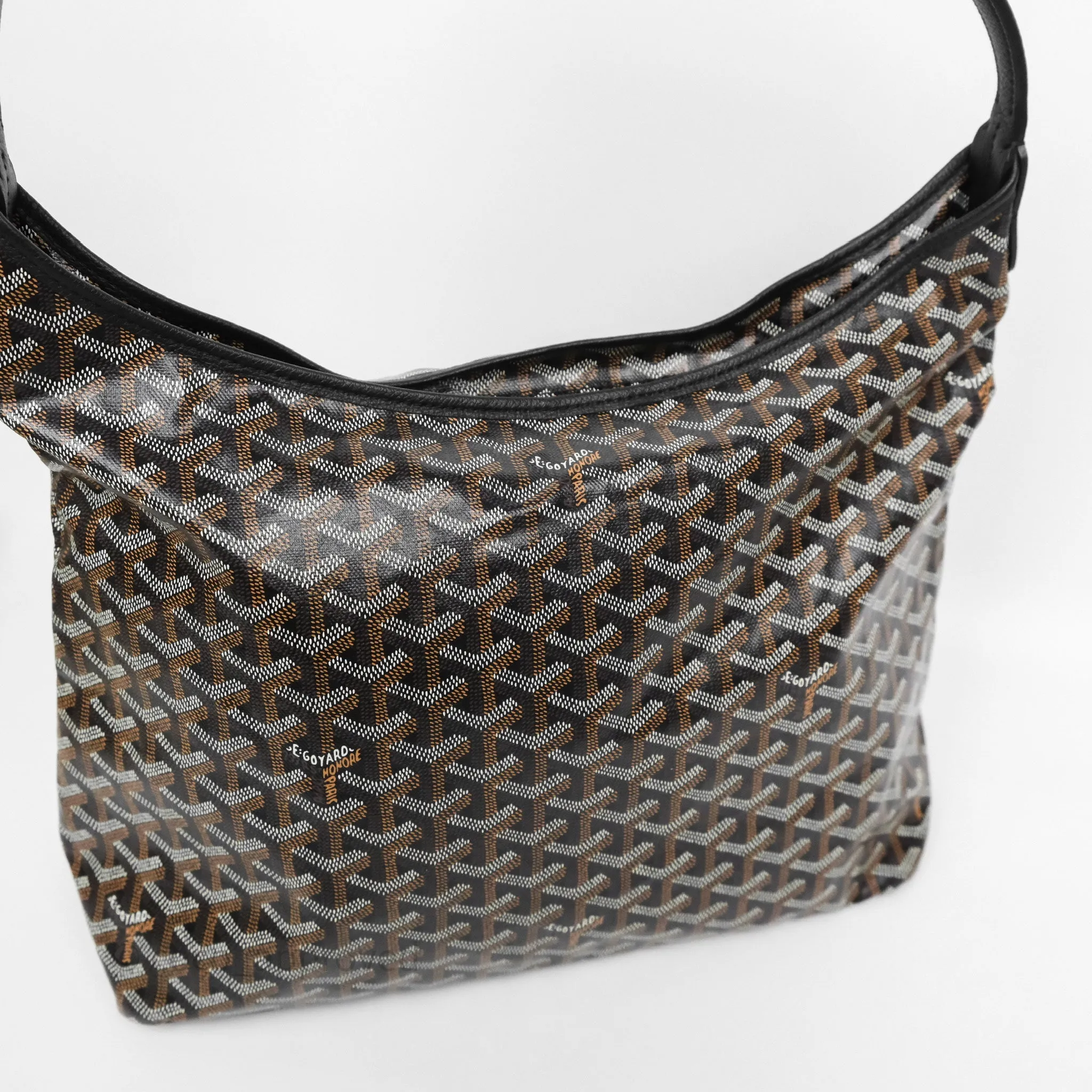 Goyard Bohme Hobo Bag Black Goyardine Canvas