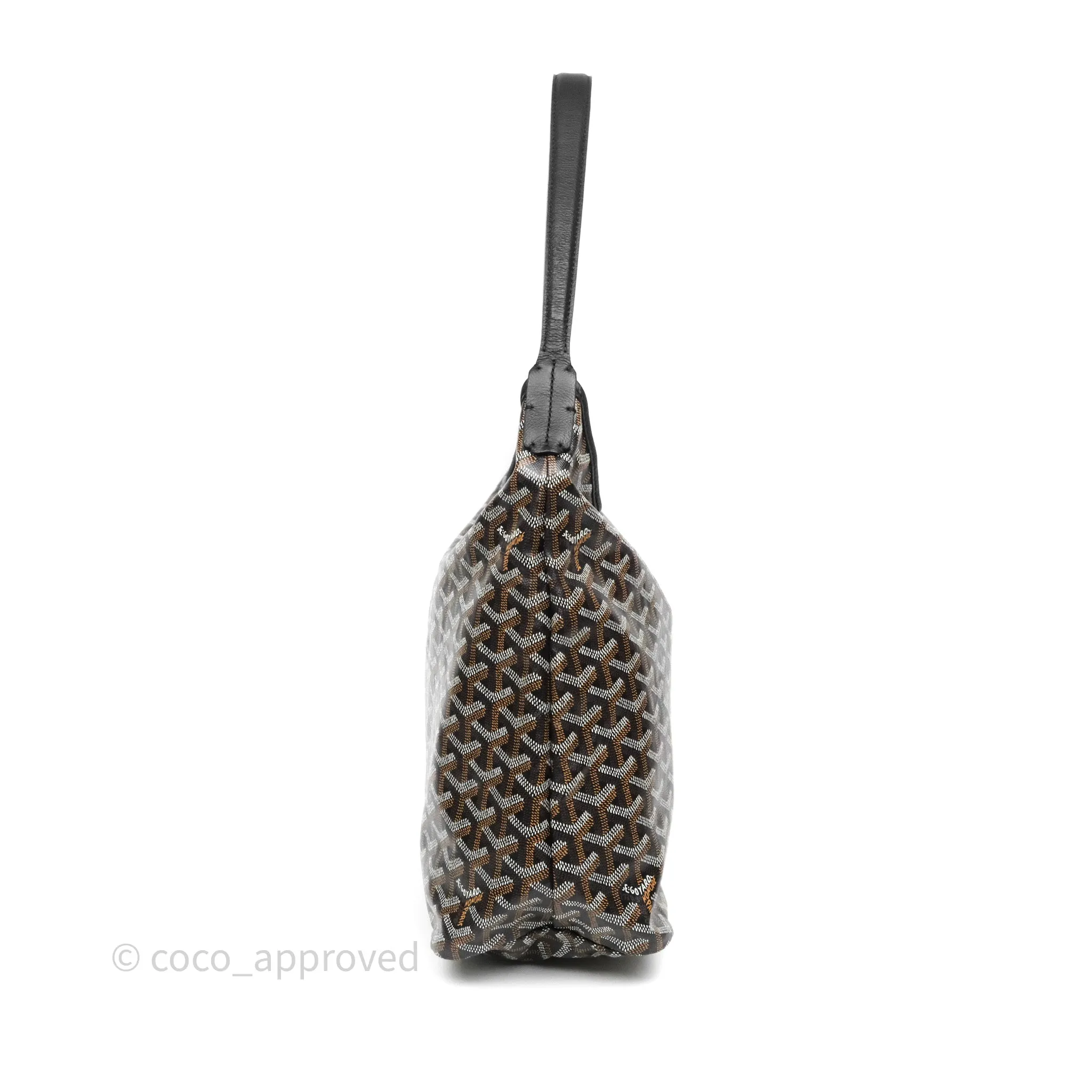 Goyard Bohme Hobo Bag Black Goyardine Canvas