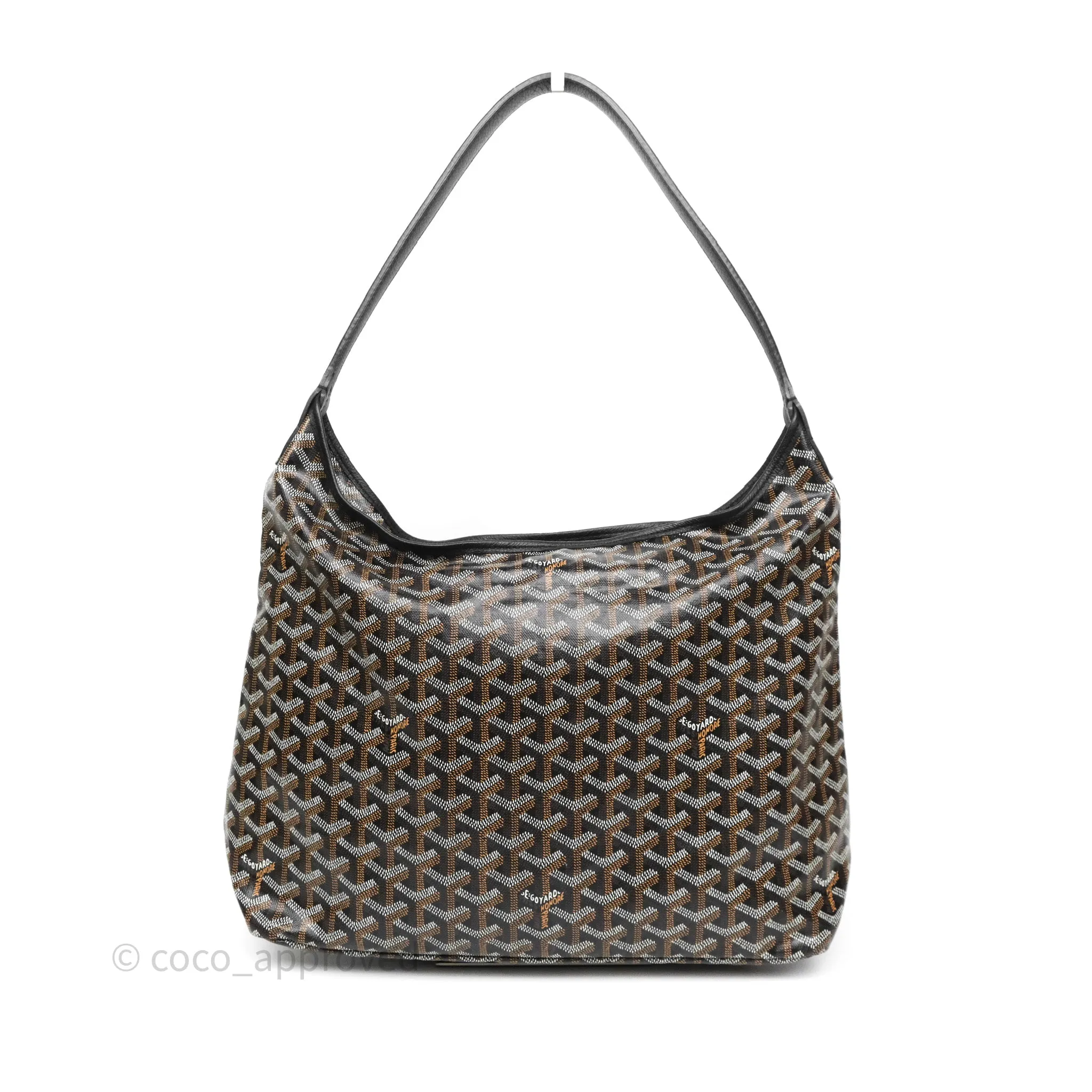Goyard Bohme Hobo Bag Black Goyardine Canvas