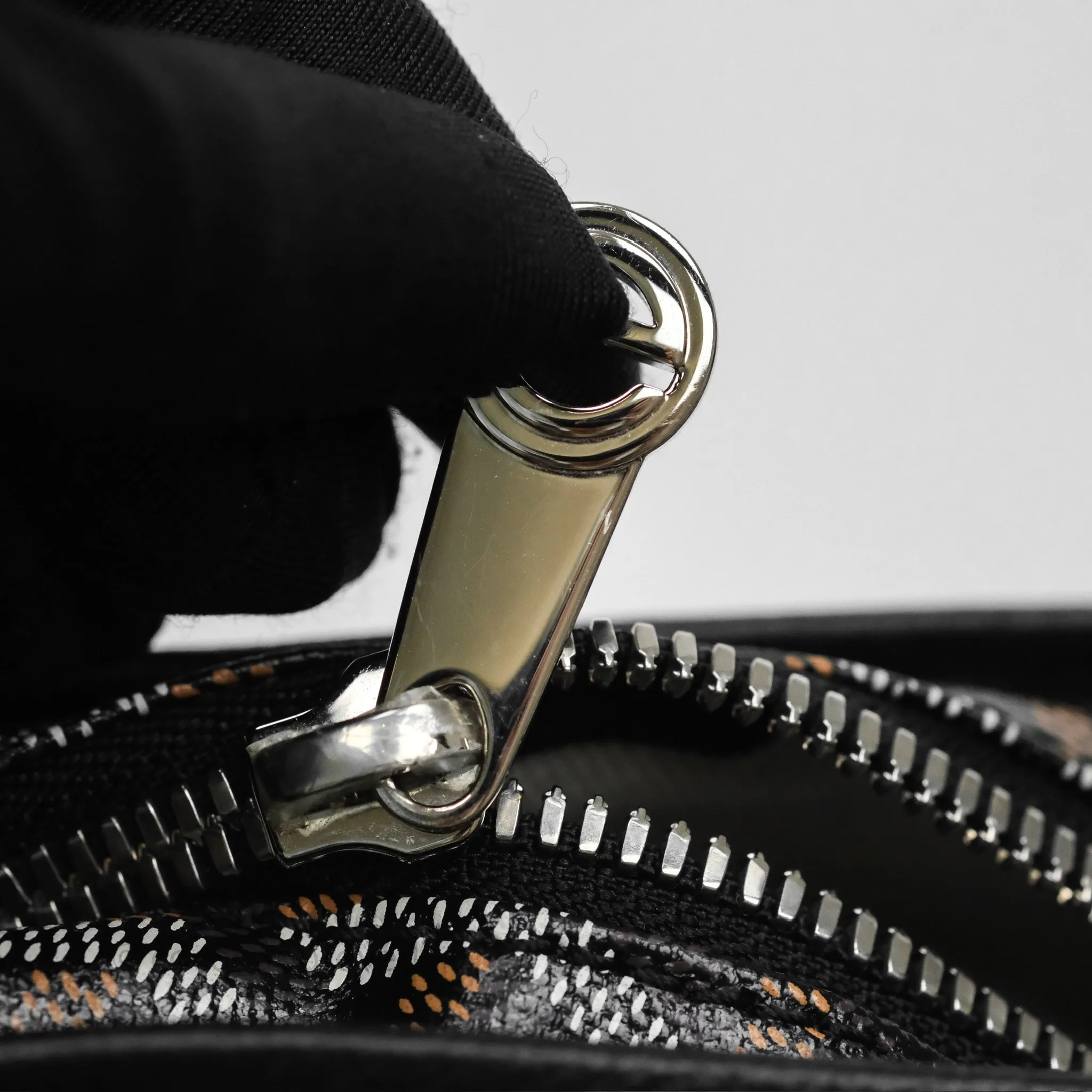 Goyard Bohme Hobo Bag Black Goyardine Canvas