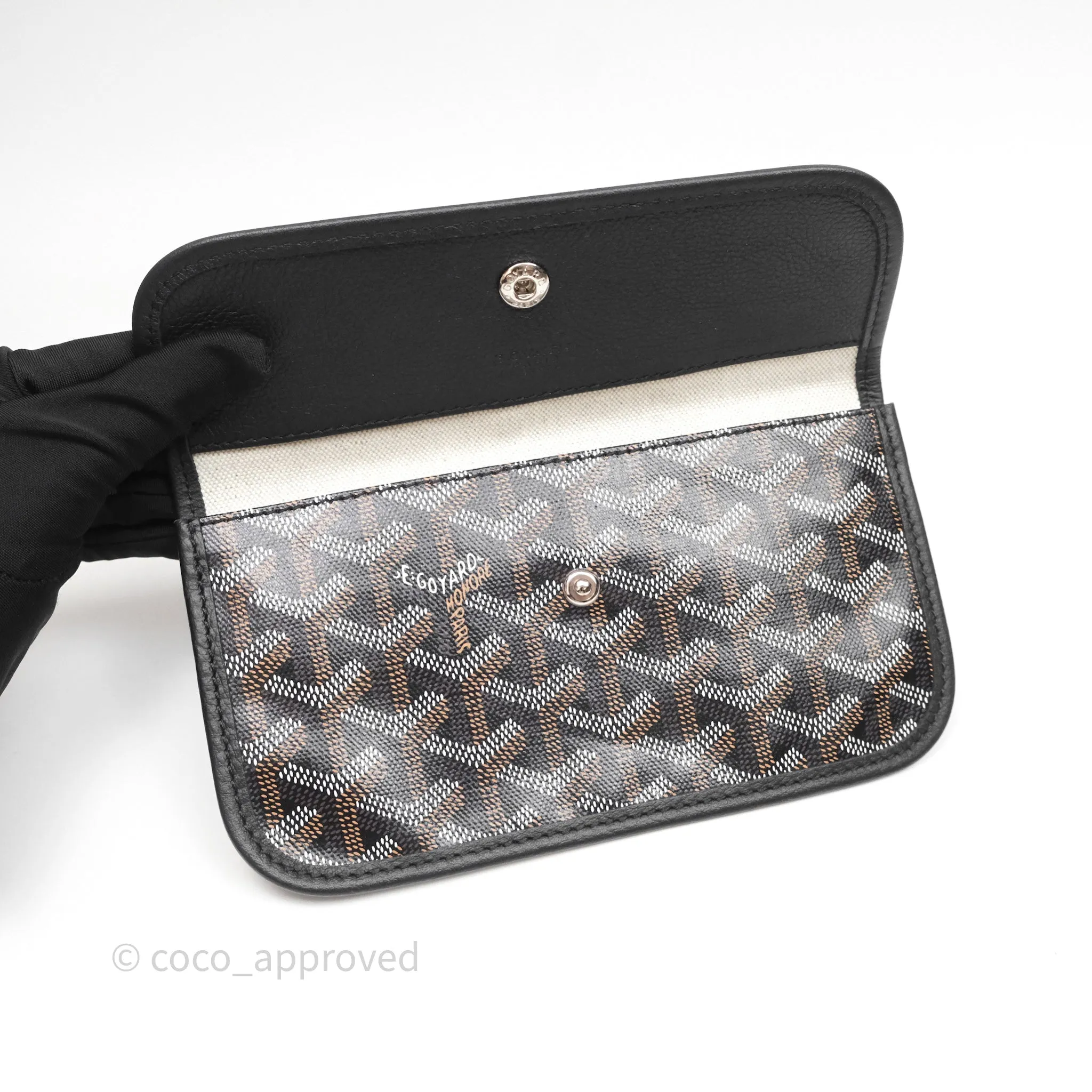 Goyard Bohme Hobo Bag Black Goyardine Canvas