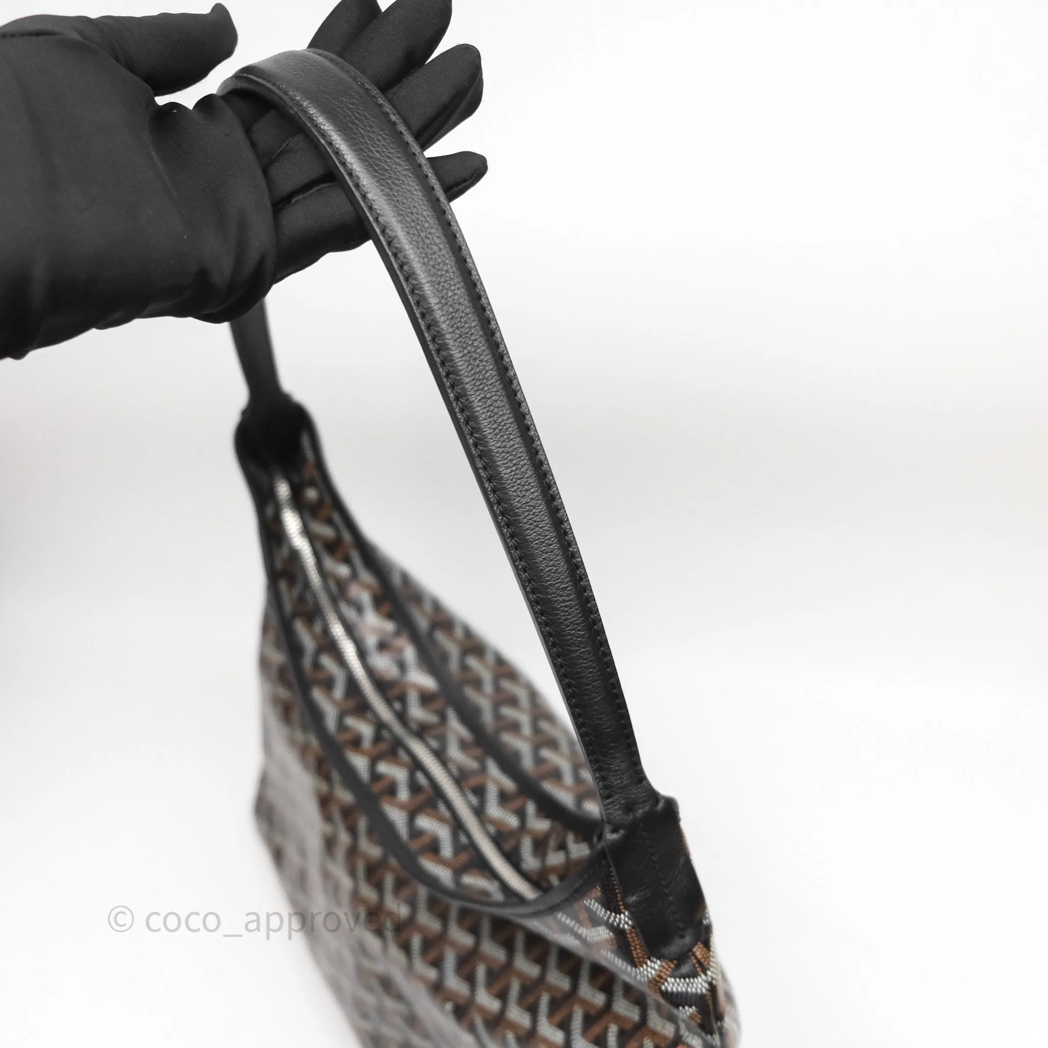 Goyard Bohme Hobo Bag Black Goyardine Canvas