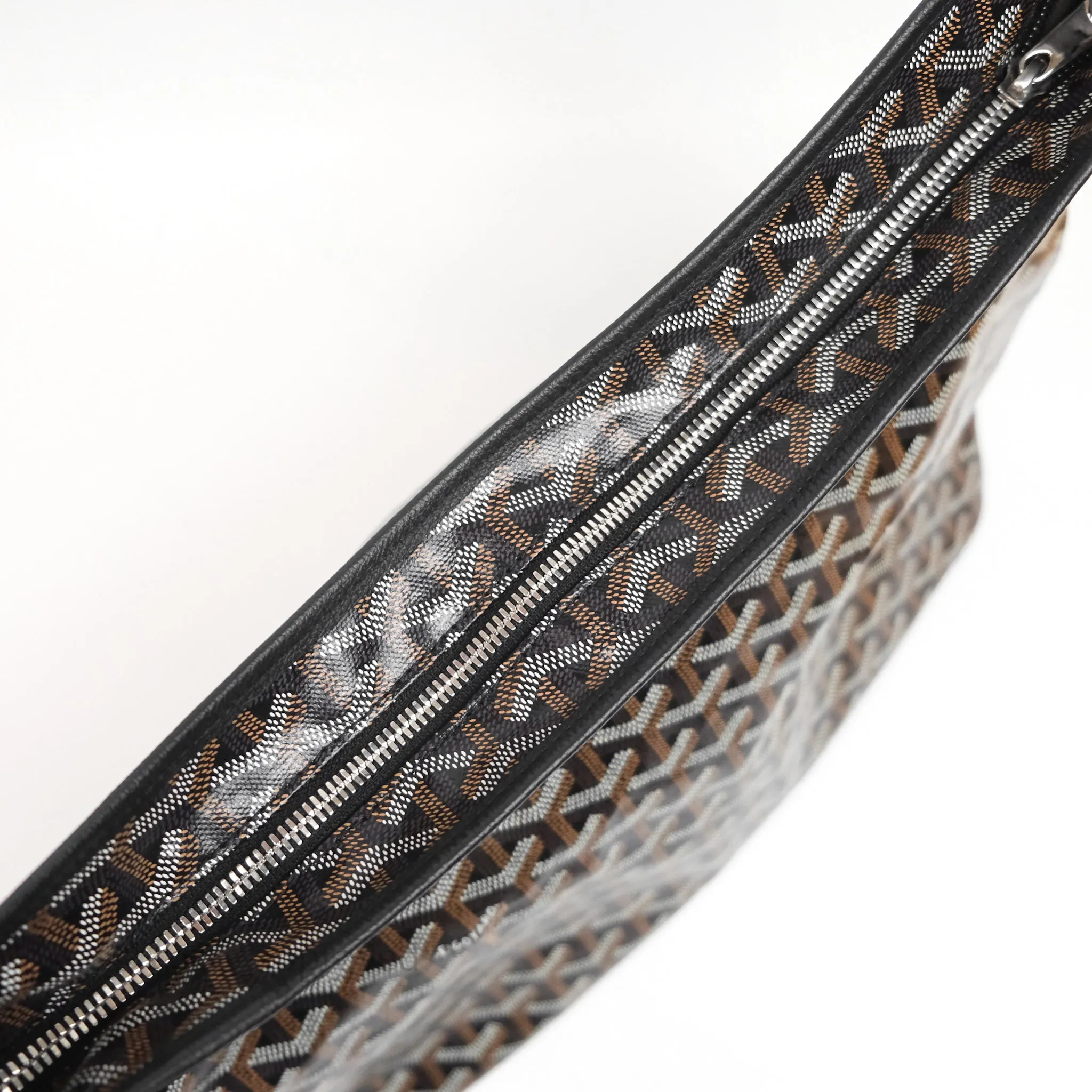 Goyard Bohme Hobo Bag Black Goyardine Canvas