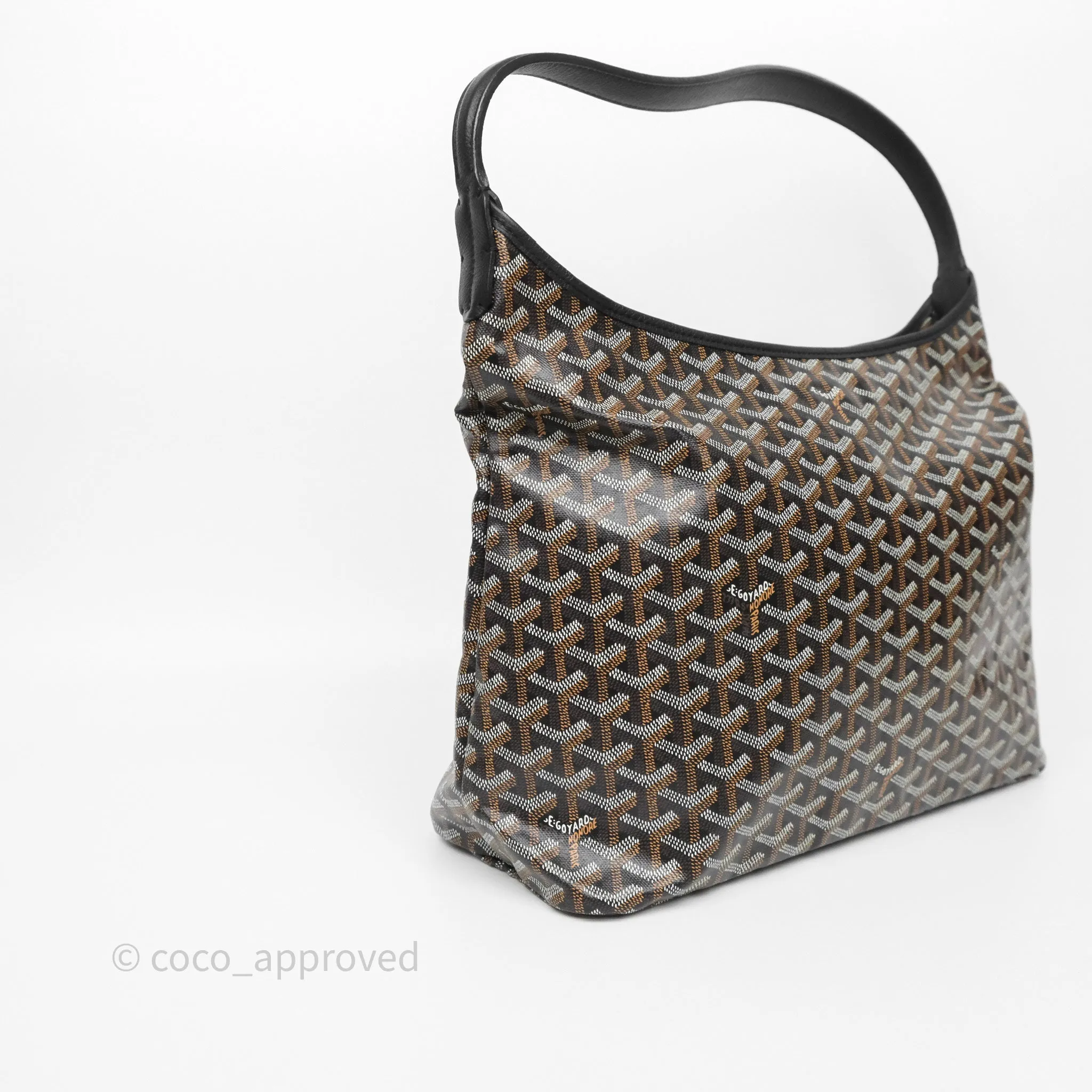 Goyard Bohme Hobo Bag Black Goyardine Canvas