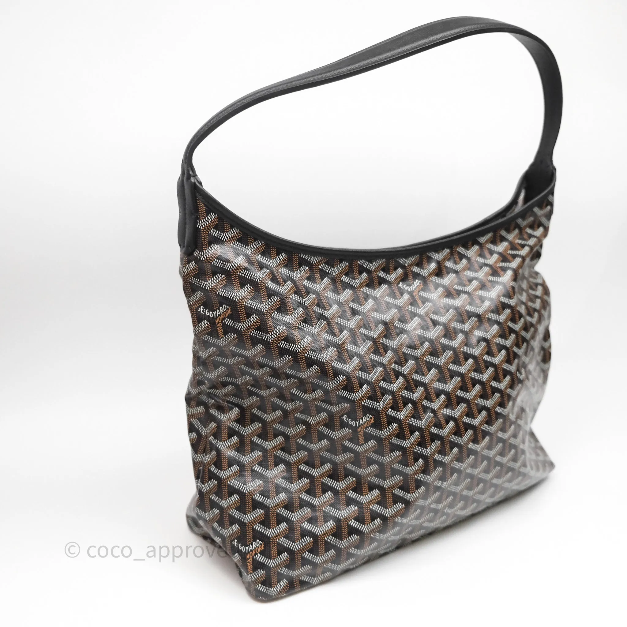 Goyard Bohme Hobo Bag Black Goyardine Canvas