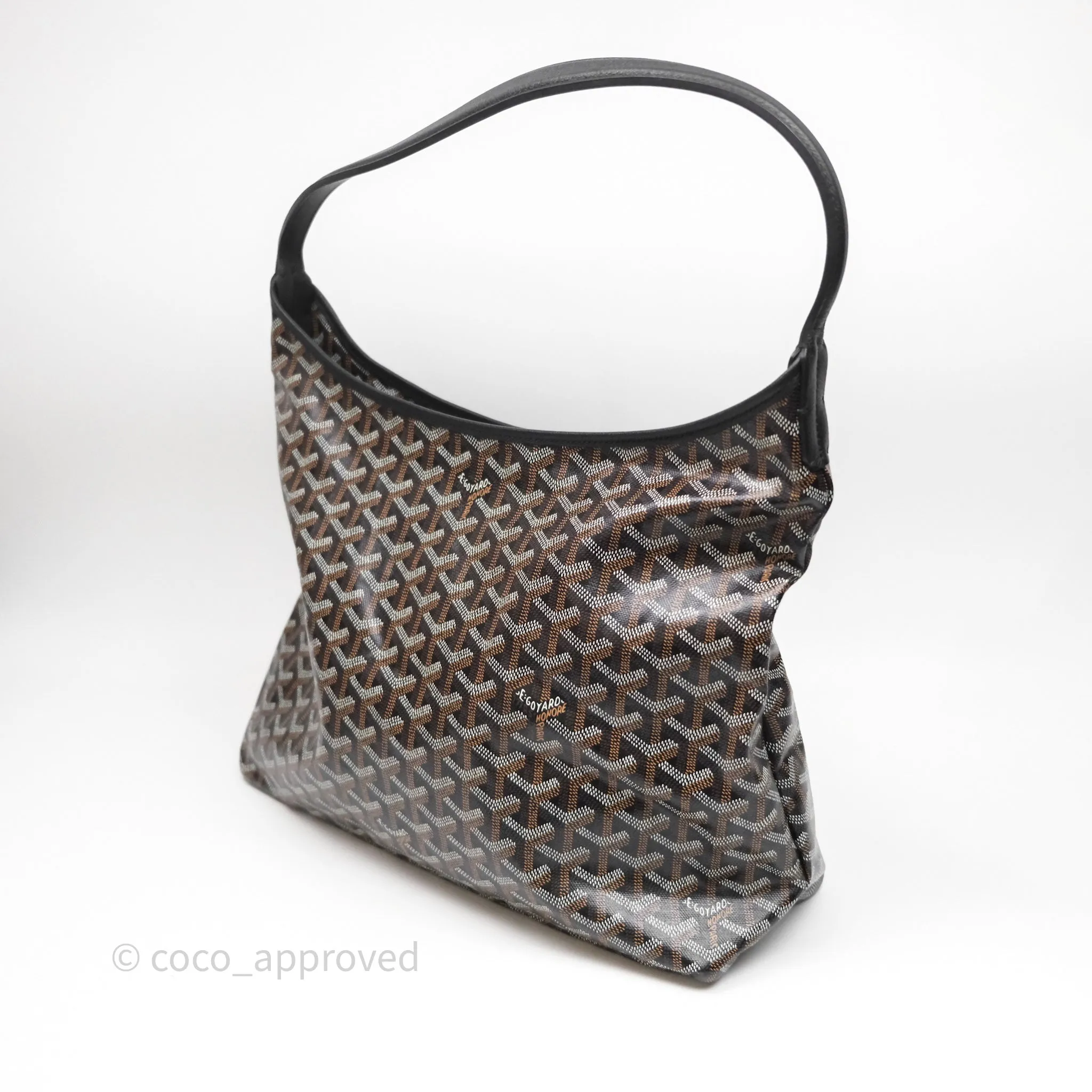 Goyard Bohme Hobo Bag Black Goyardine Canvas