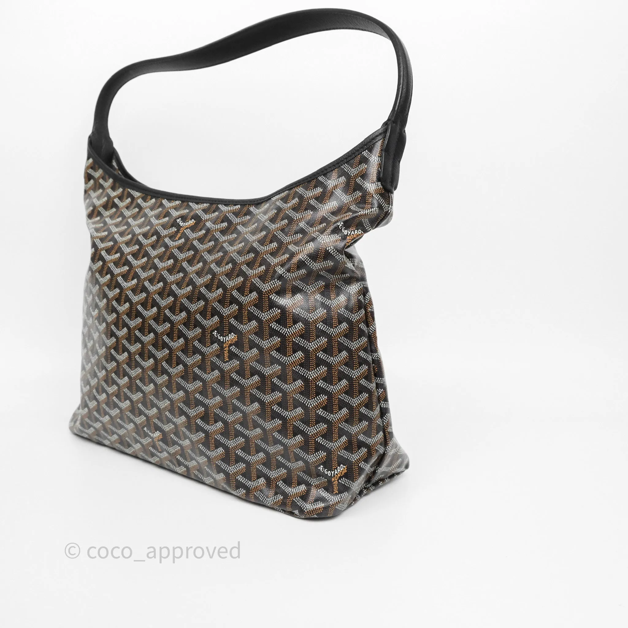 Goyard Bohme Hobo Bag Black Goyardine Canvas