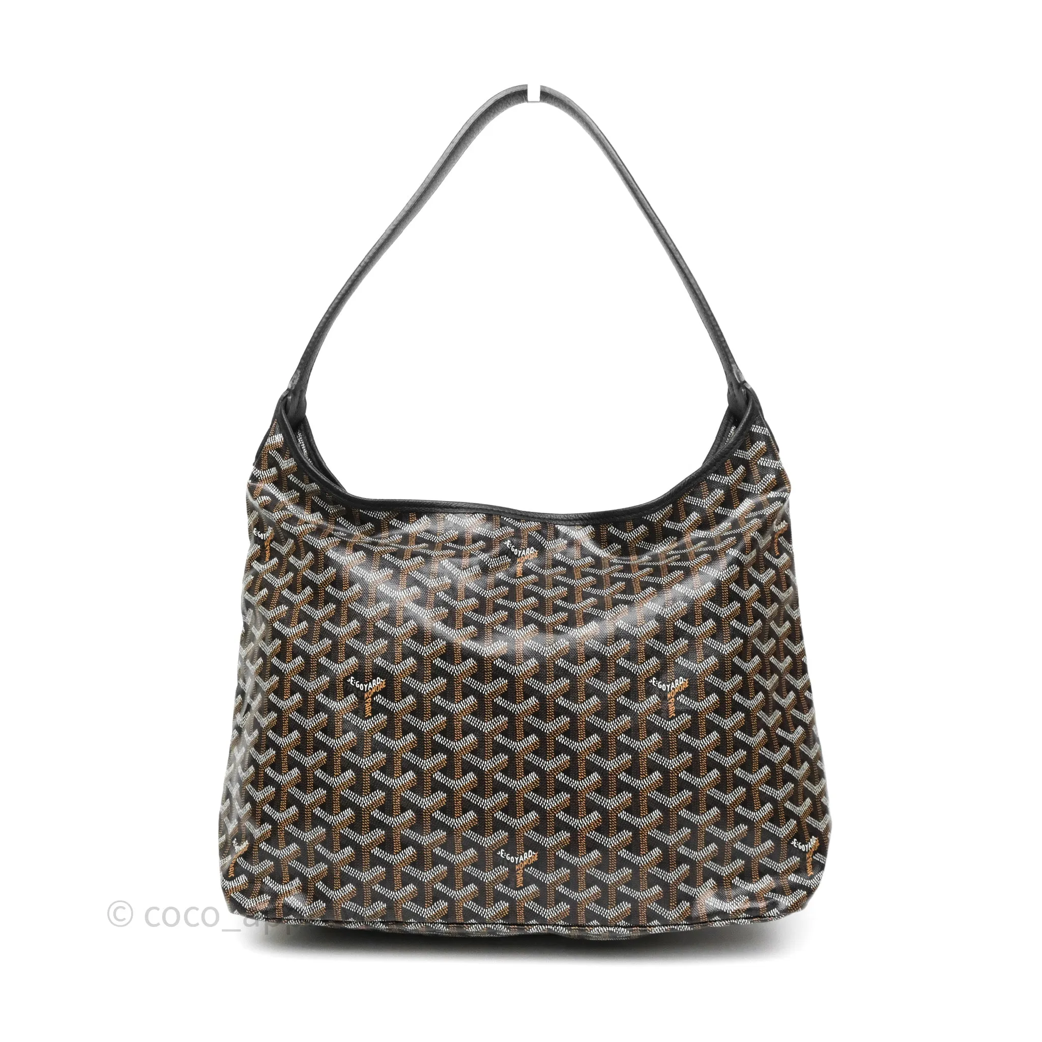 Goyard Bohme Hobo Bag Black Goyardine Canvas
