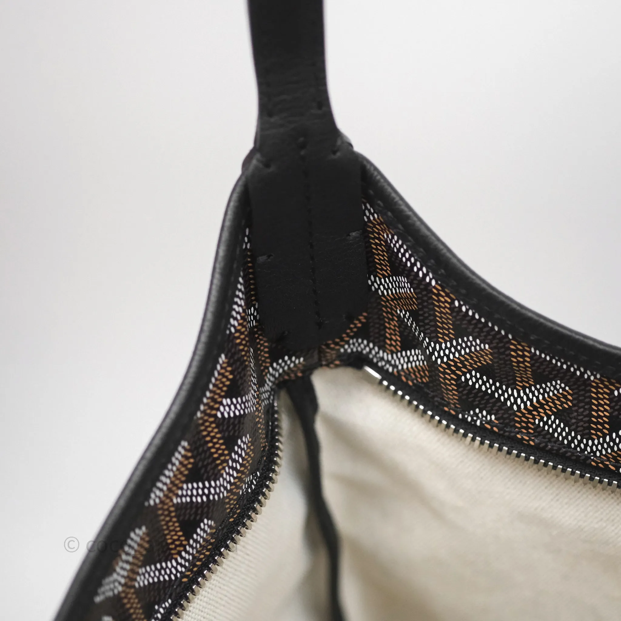 Goyard Bohme Hobo Bag Black Goyardine Canvas