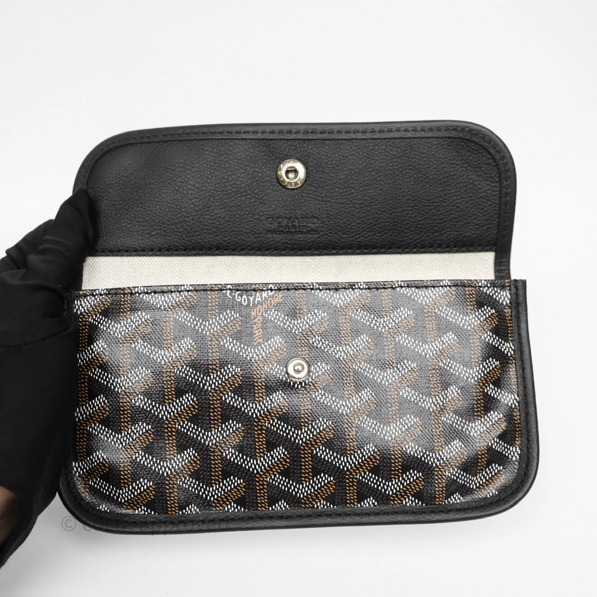 Goyard Bohme Hobo Bag Black Goyardine Canvas