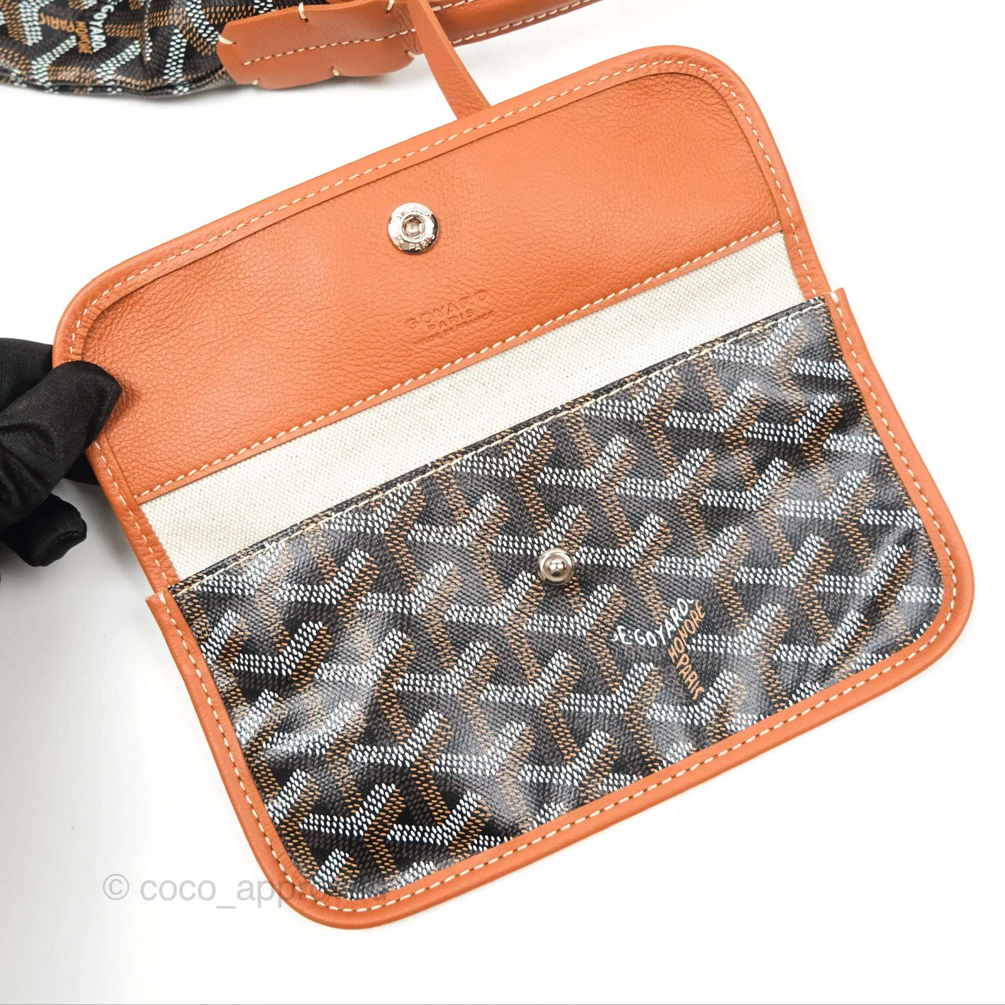 Goyard Bohme Hobo Bag Black/Tan Goyardine Canvas