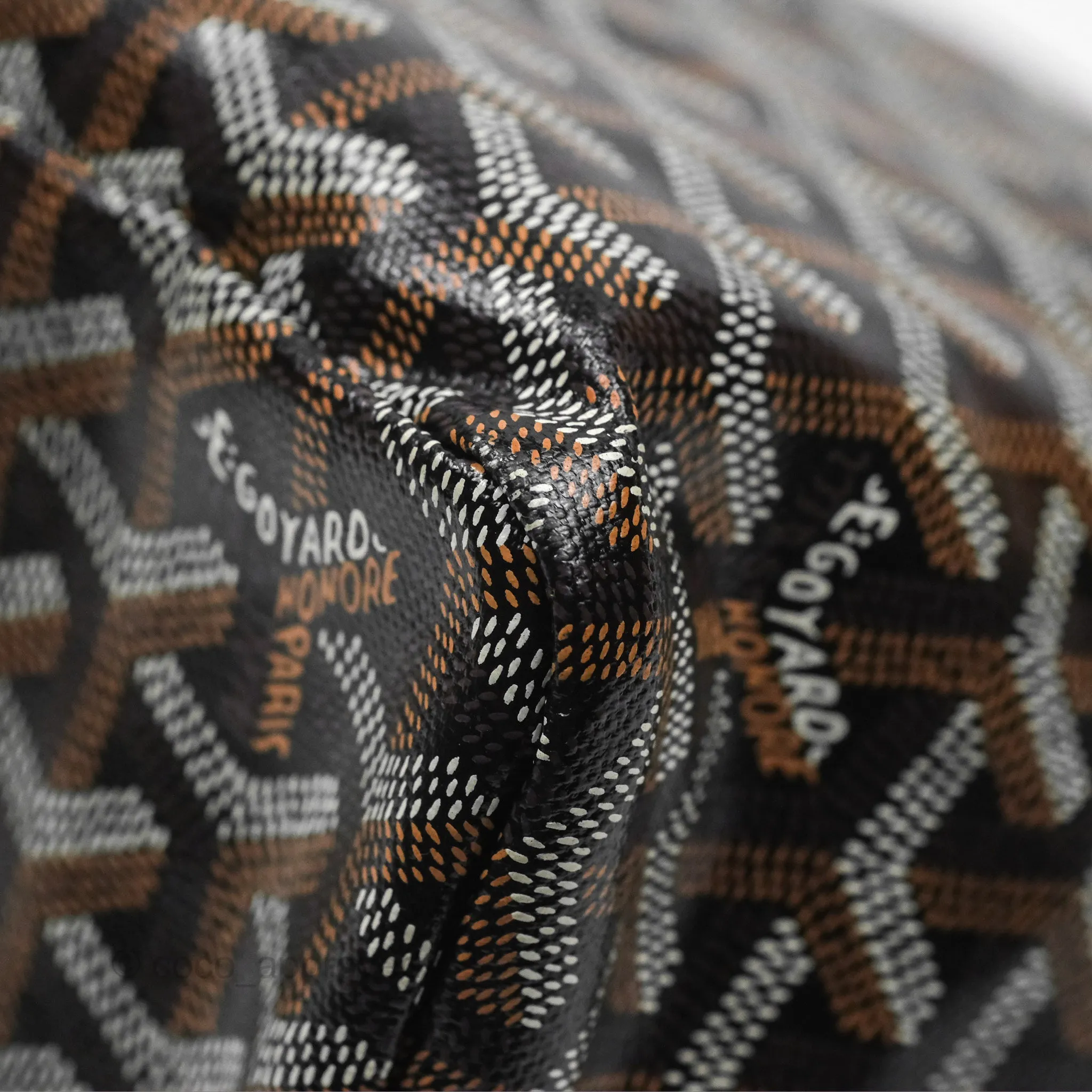 Goyard Bohme Hobo Bag Black/Tan Goyardine Canvas