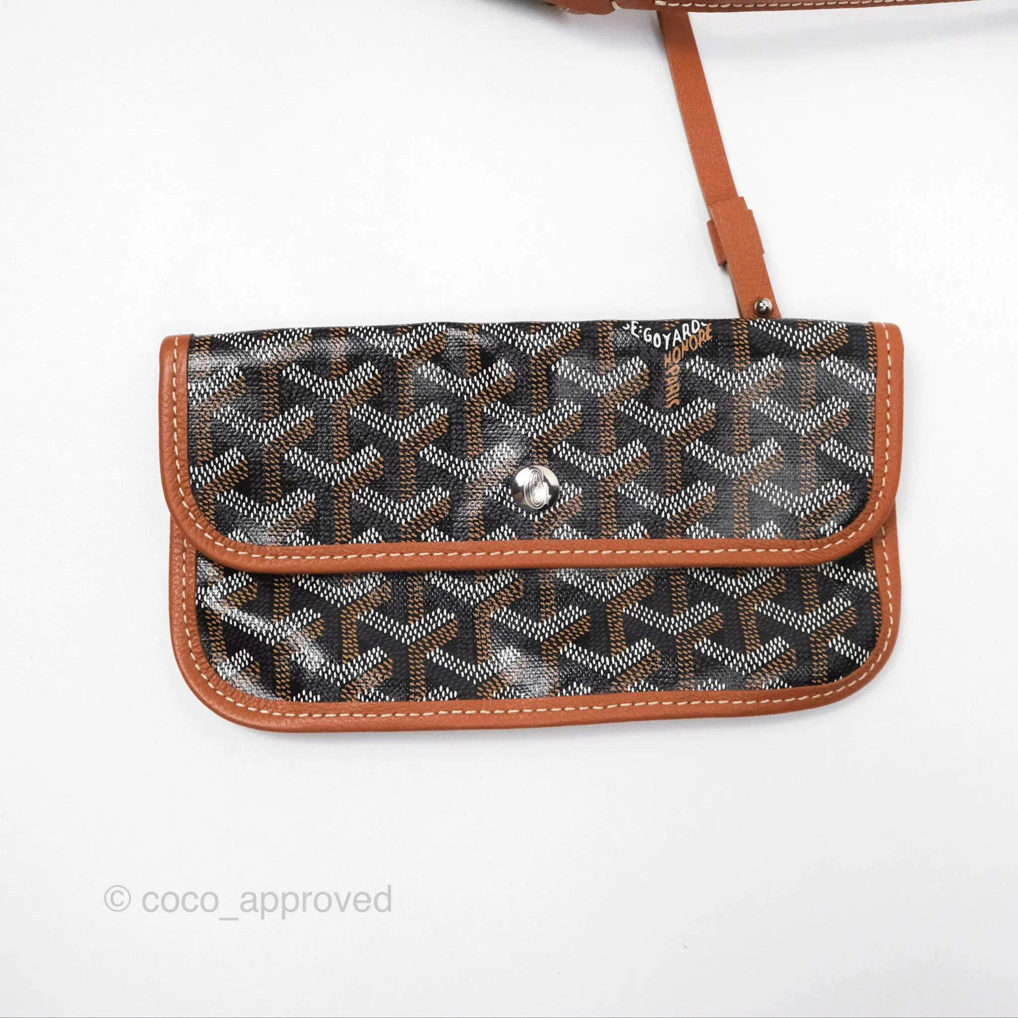 Goyard Bohme Hobo Bag Black/Tan Goyardine Canvas