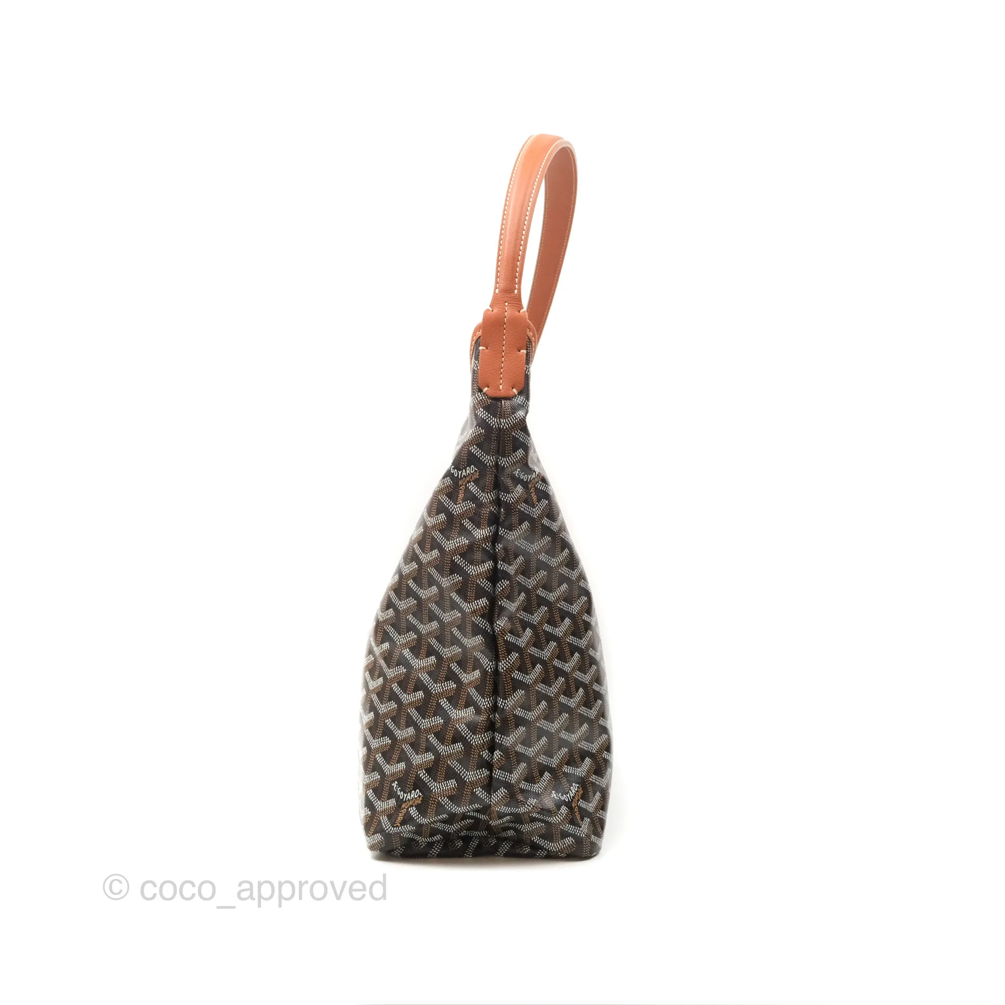 Goyard Bohme Hobo Bag Black/Tan Goyardine Canvas