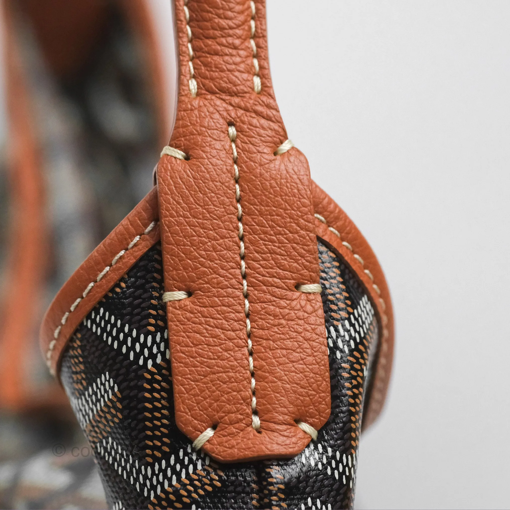 Goyard Bohme Hobo Bag Black/Tan Goyardine Canvas