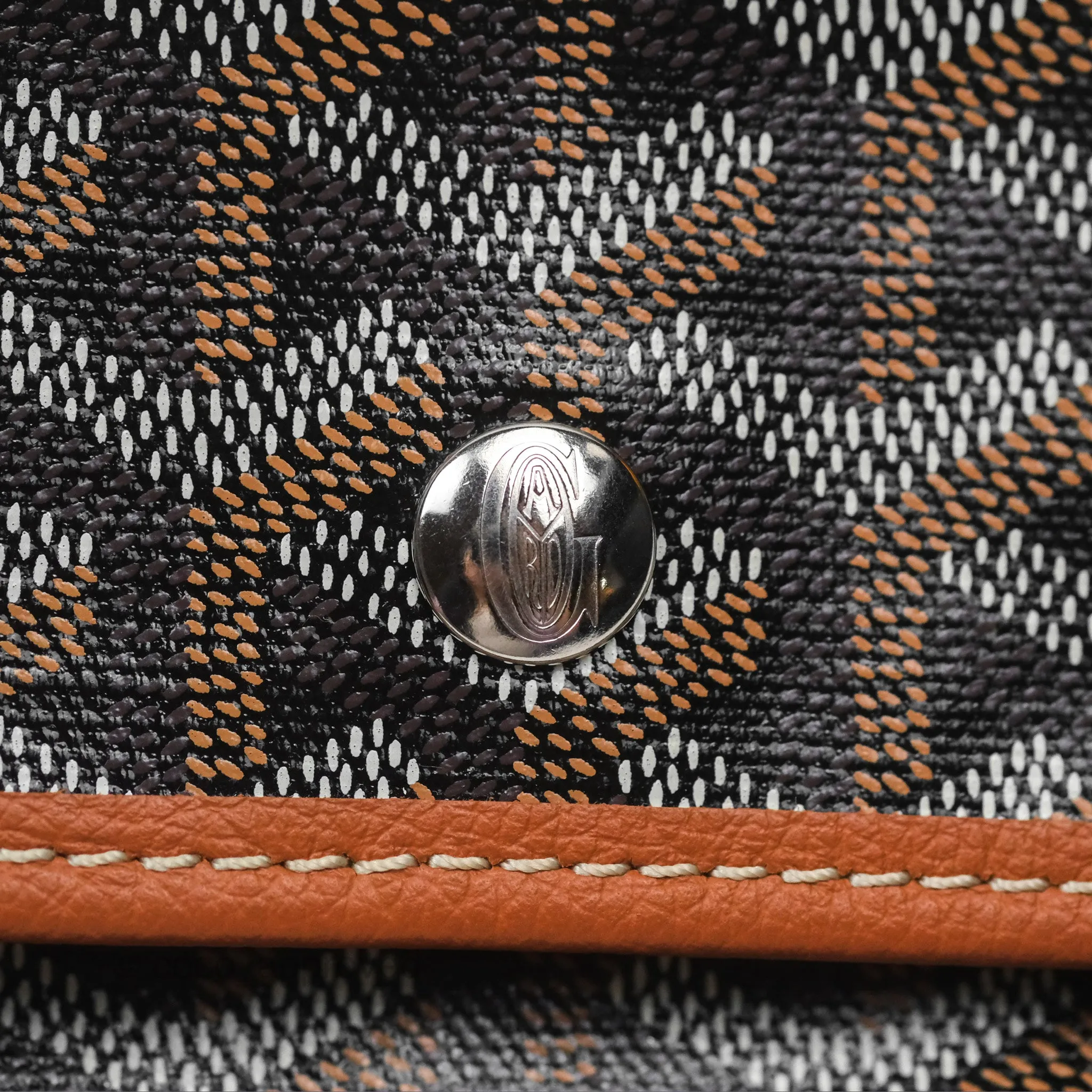 Goyard Bohme Hobo Bag Black/Tan Goyardine Canvas