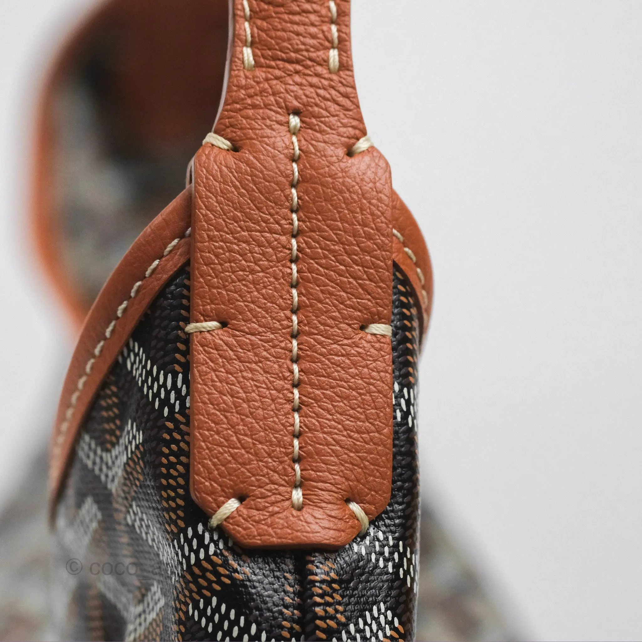 Goyard Bohme Hobo Bag Black/Tan Goyardine Canvas