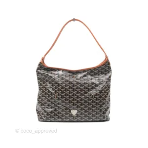 Goyard Bohme Hobo Bag Black/Tan Goyardine Canvas