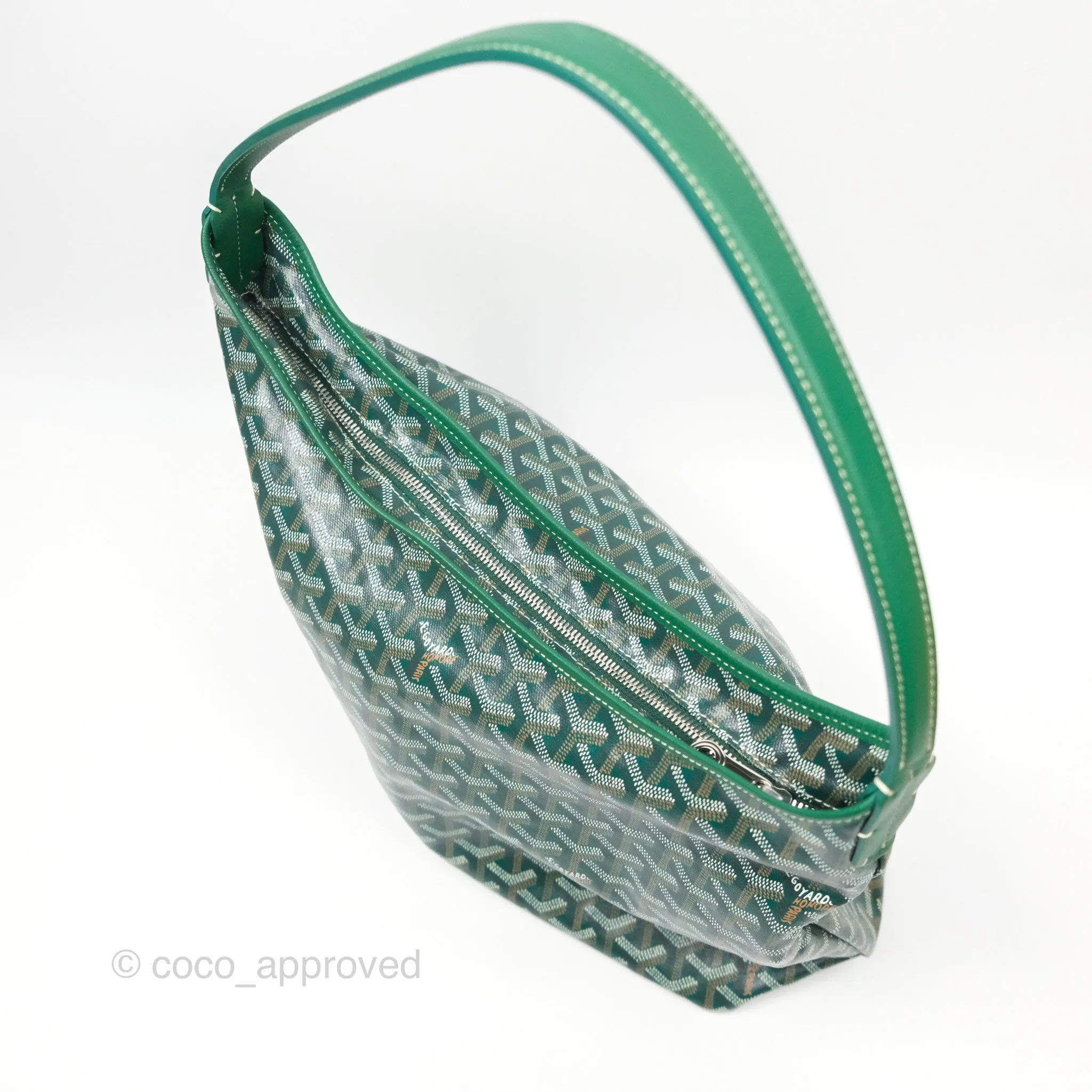Goyard Bohme Hobo Bag Green Goyardine Canvas