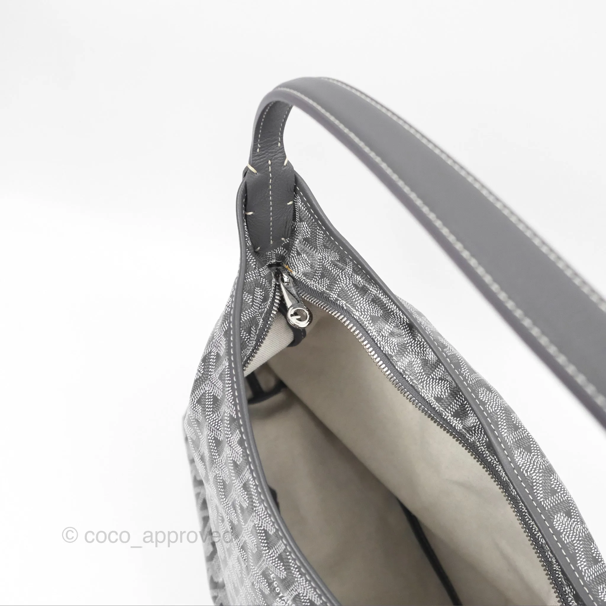 Goyard Bohme Hobo Bag Grey Goyardine Canvas
