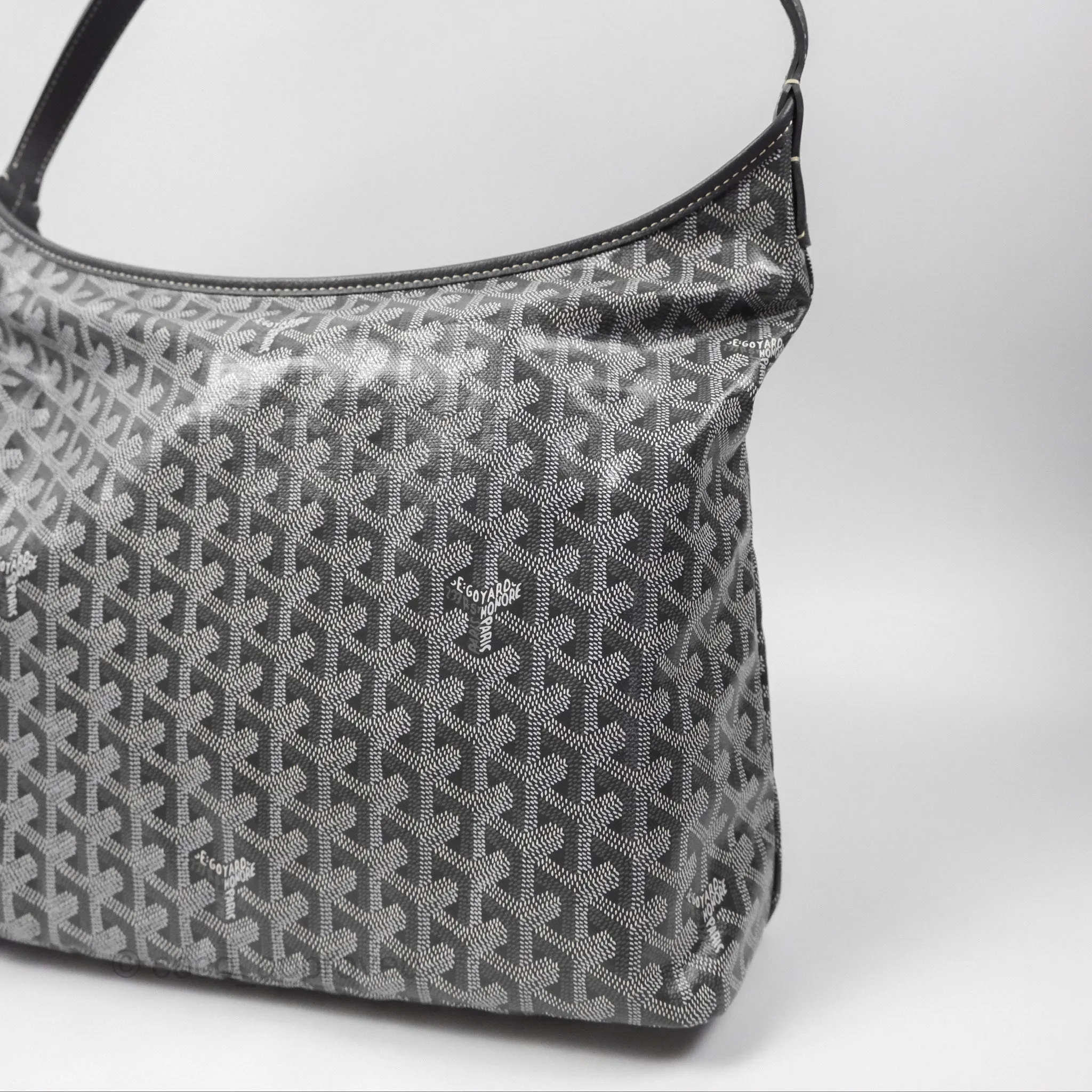 Goyard Bohme Hobo Bag Grey Goyardine Canvas