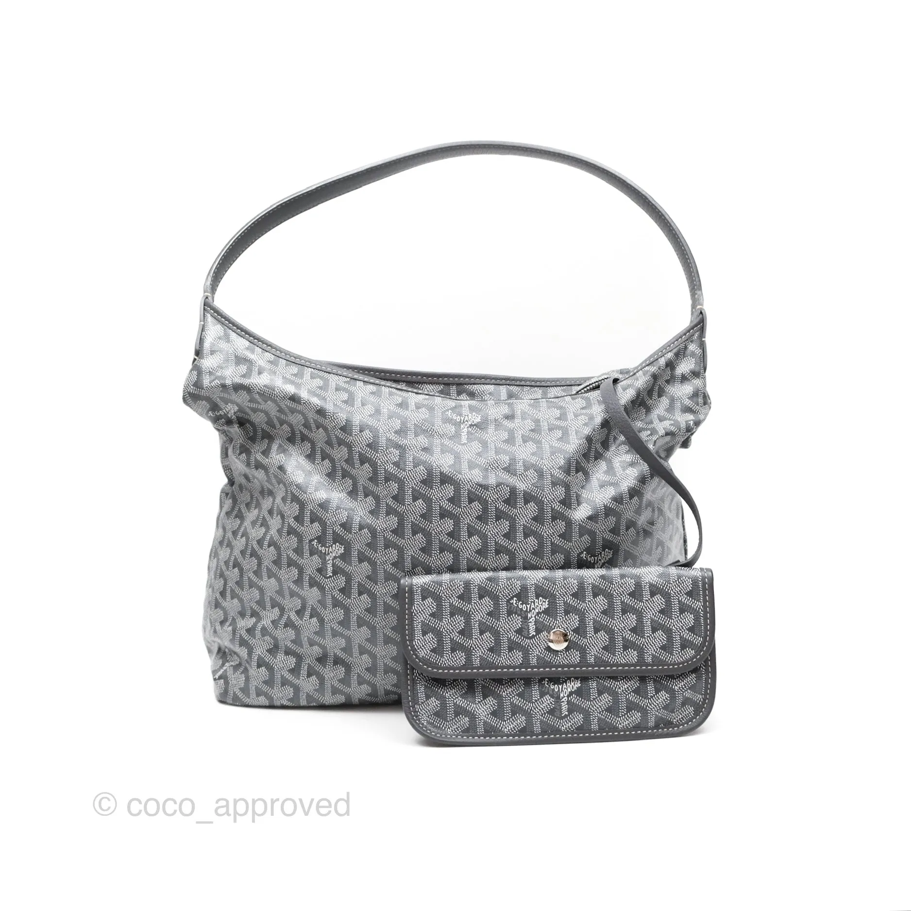 Goyard Bohme Hobo Bag Grey Goyardine Canvas