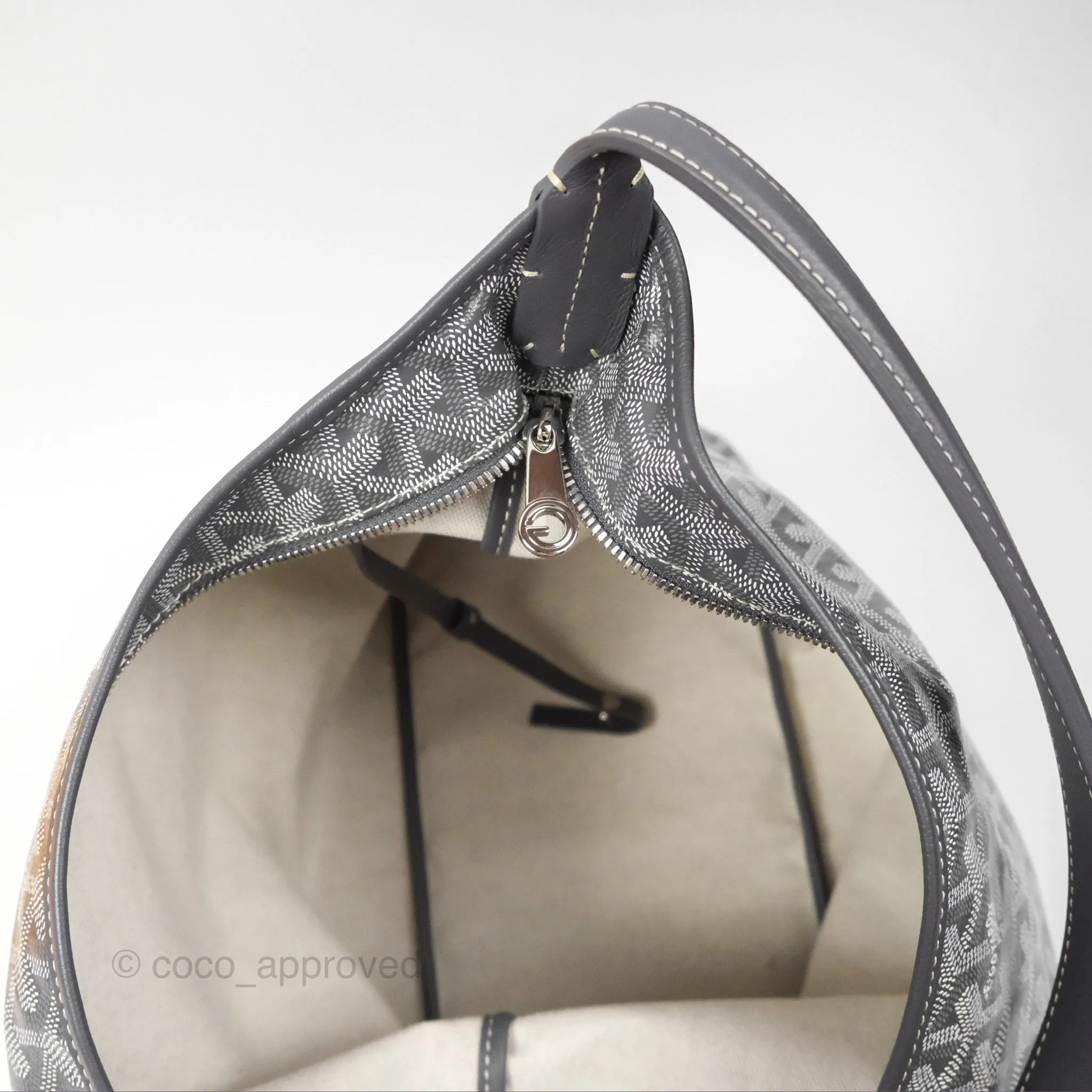 Goyard Bohme Hobo Bag Grey Goyardine Canvas