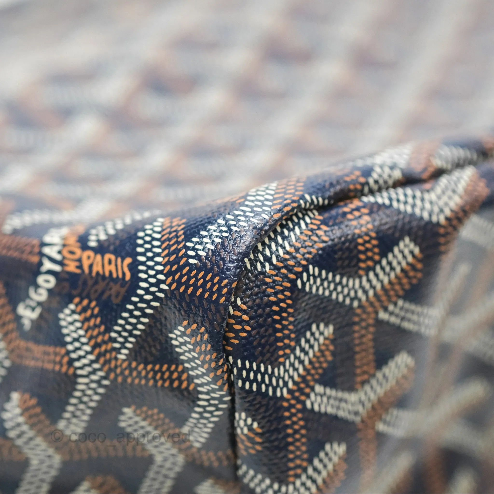 Goyard Bohme Hobo Bag Navy Goyardine Canvas