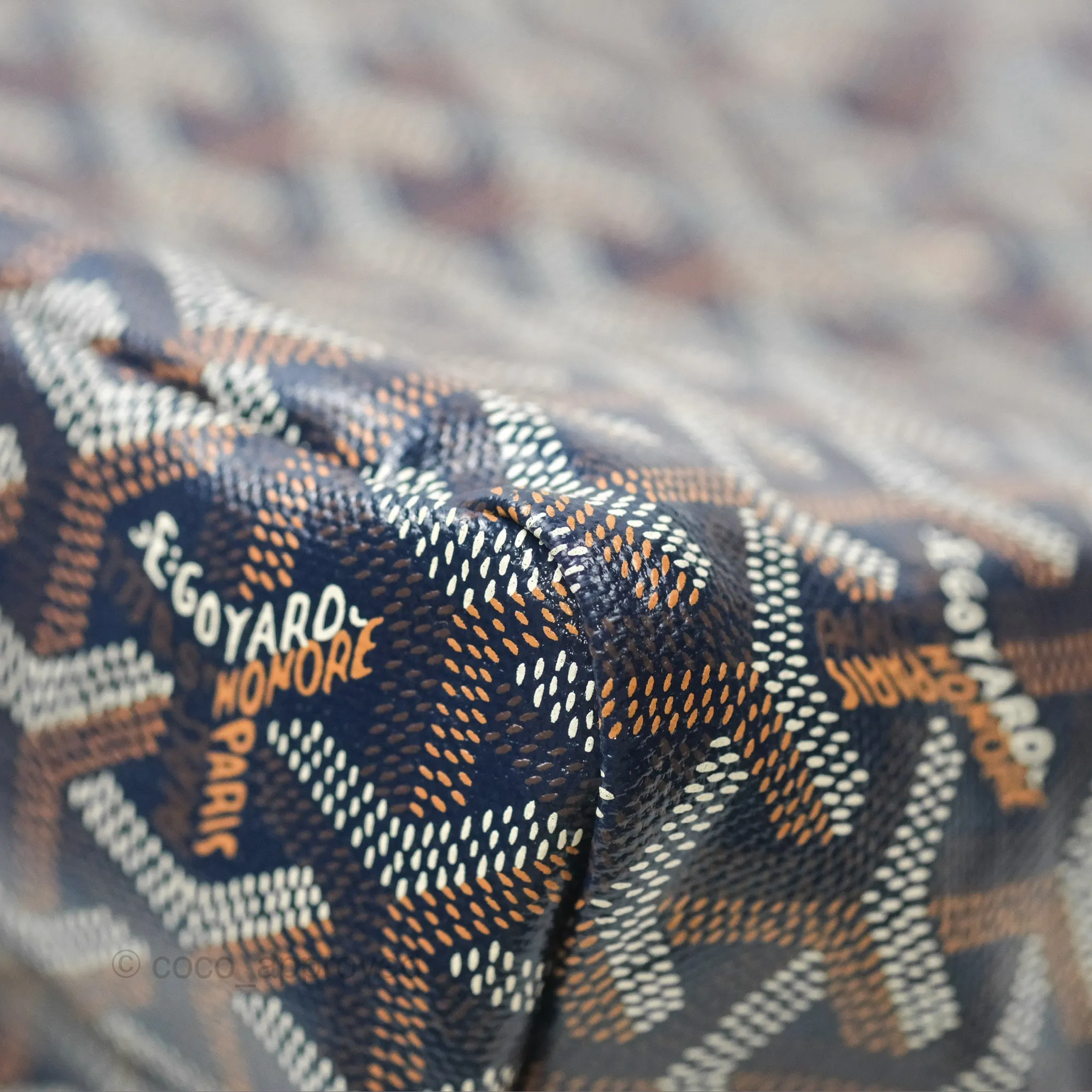 Goyard Bohme Hobo Bag Navy Goyardine Canvas
