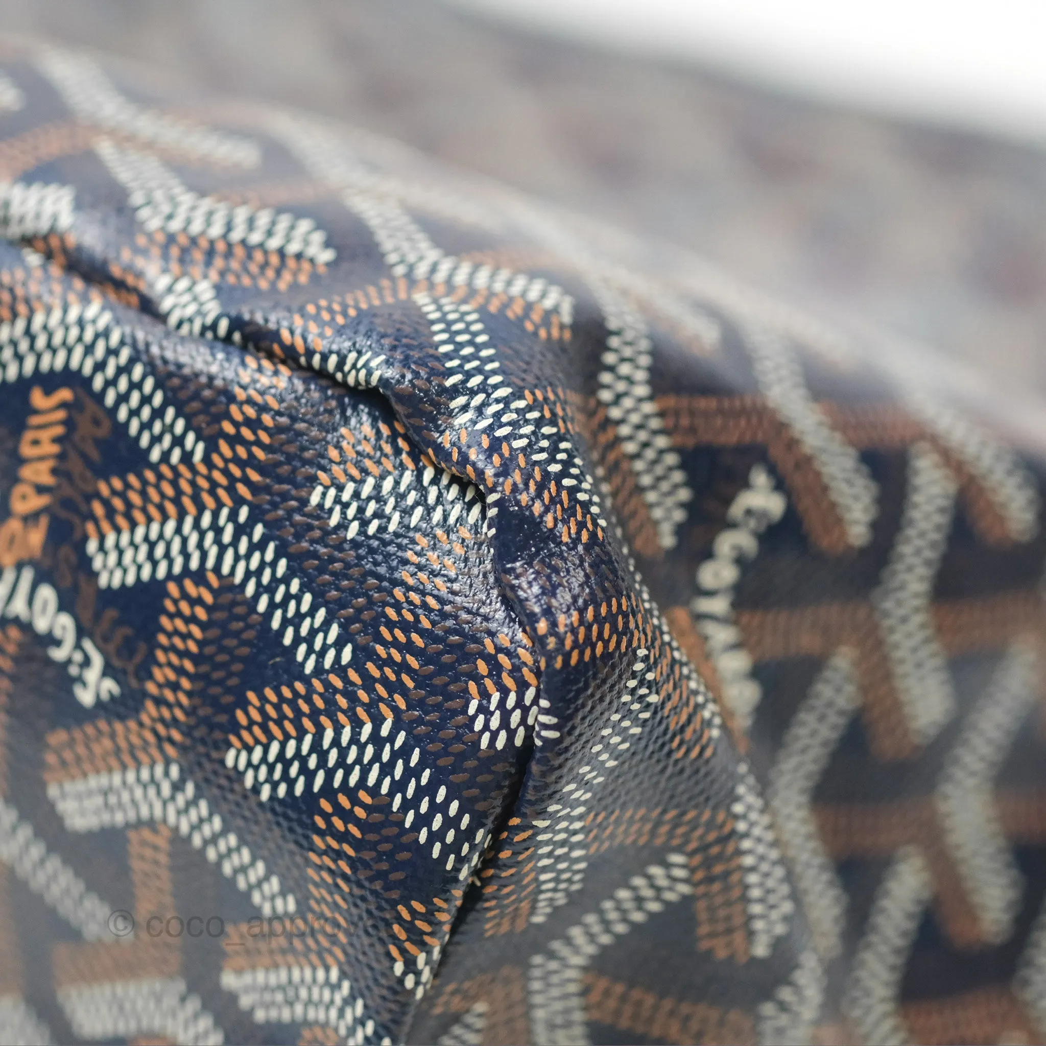 Goyard Bohme Hobo Bag Navy Goyardine Canvas