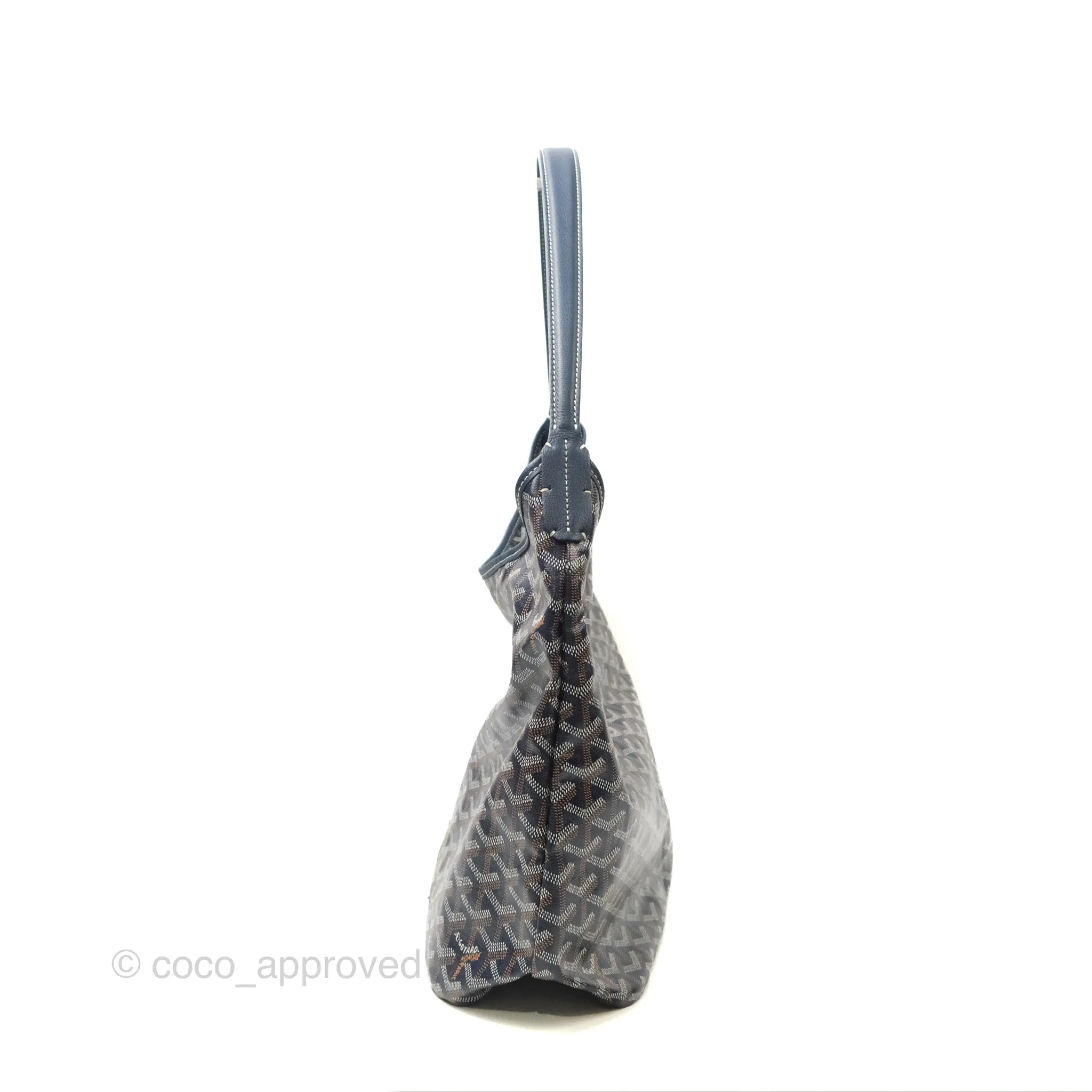 Goyard Bohme Hobo Bag Navy Goyardine Canvas
