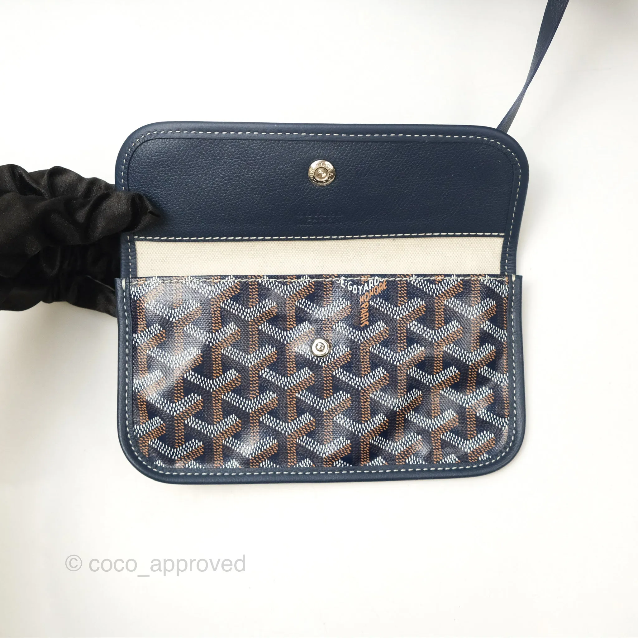 Goyard Bohme Hobo Bag Navy Goyardine Canvas