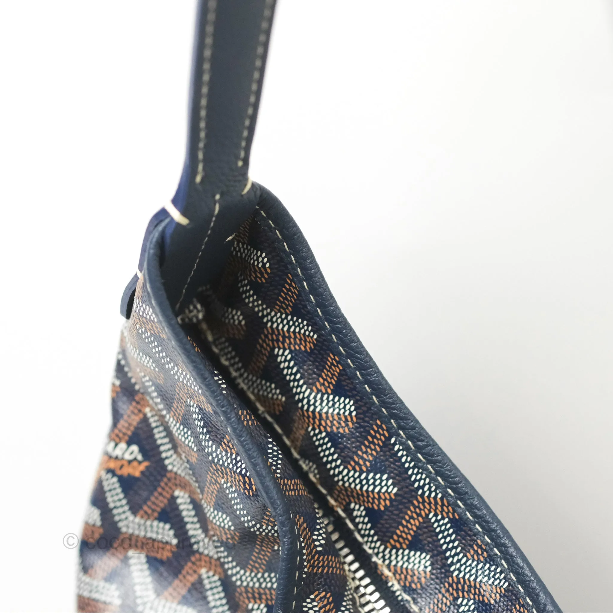 Goyard Bohme Hobo Bag Navy Goyardine Canvas