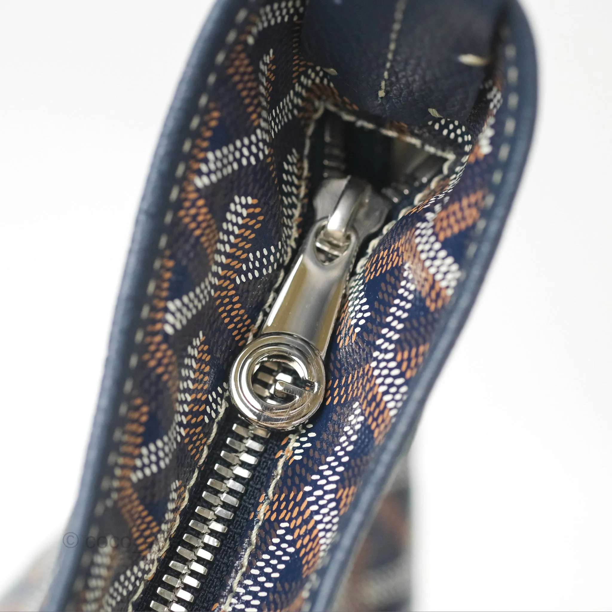 Goyard Bohme Hobo Bag Navy Goyardine Canvas