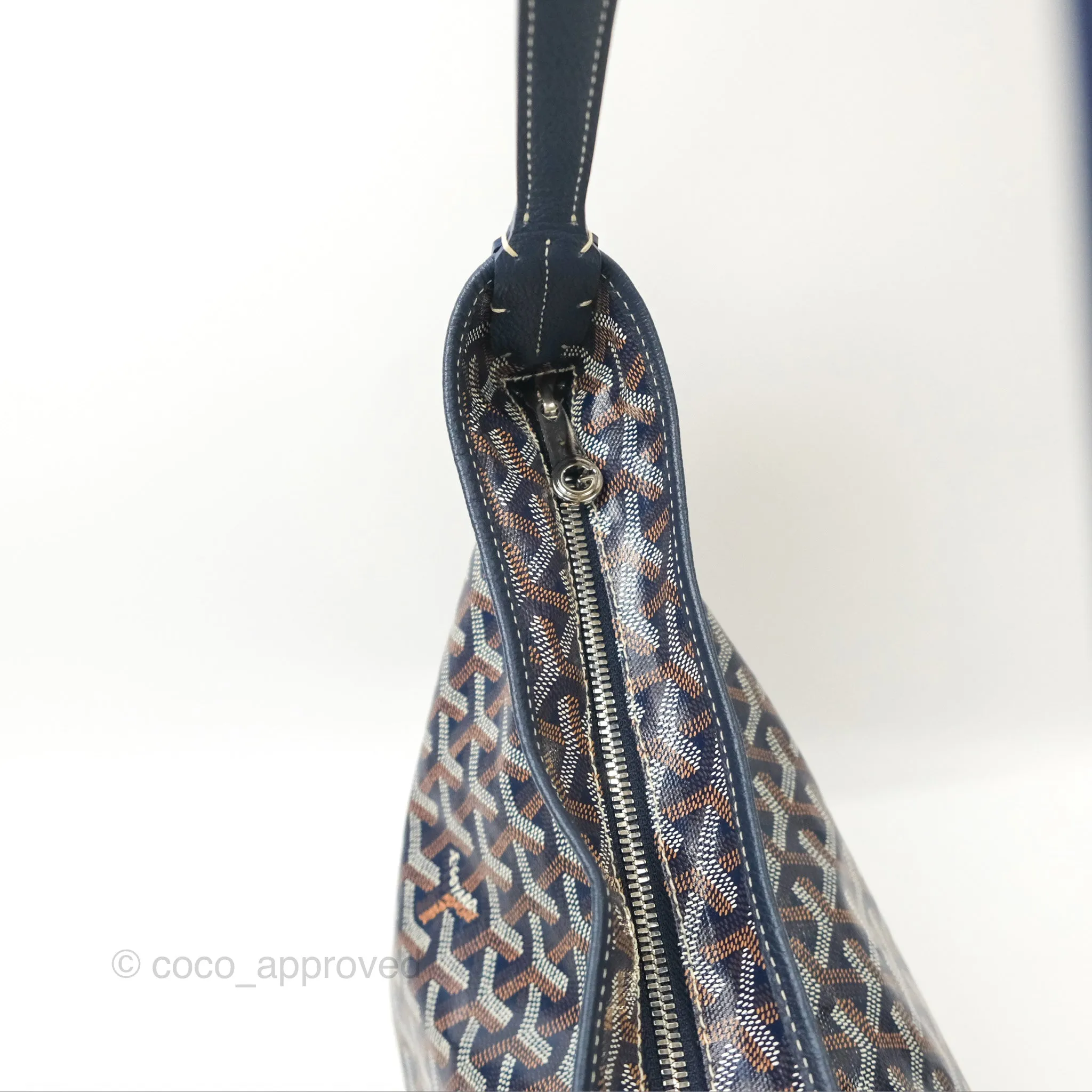 Goyard Bohme Hobo Bag Navy Goyardine Canvas