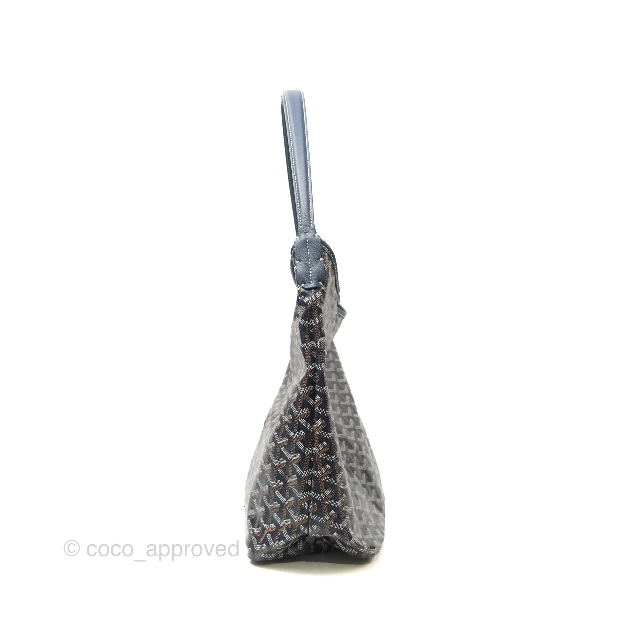 Goyard Bohme Hobo Bag Navy Goyardine Canvas