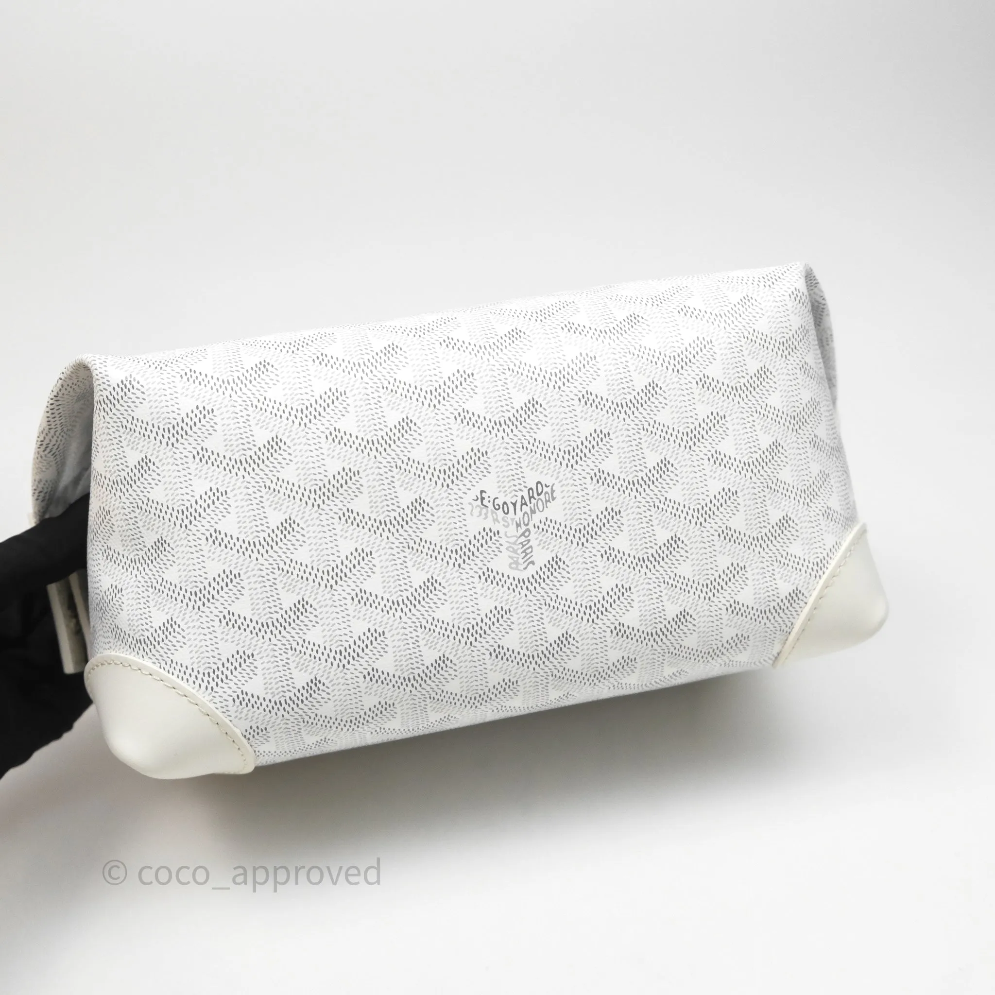 Goyard Bowling 25 Toiletry Bag White Goyardine Canvas