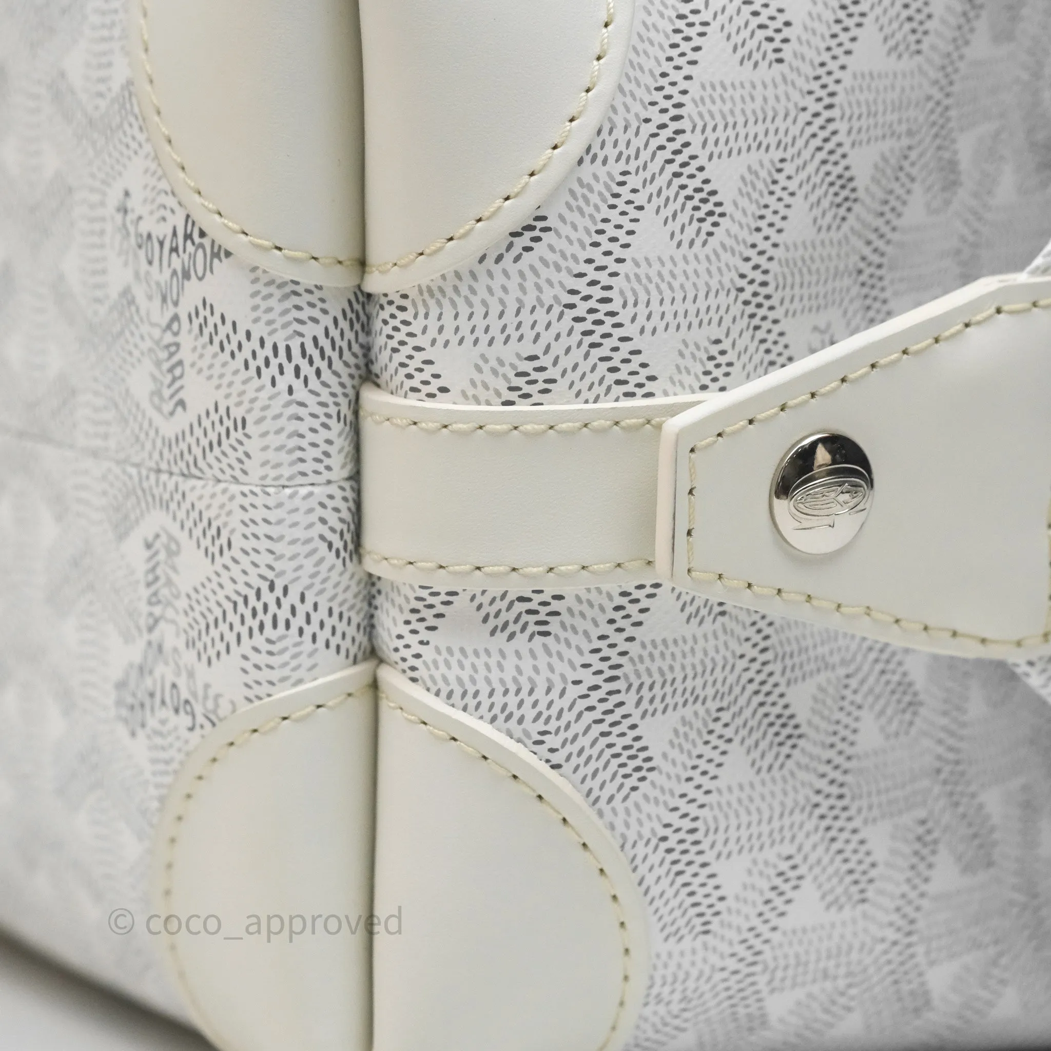 Goyard Bowling 25 Toiletry Bag White Goyardine Canvas