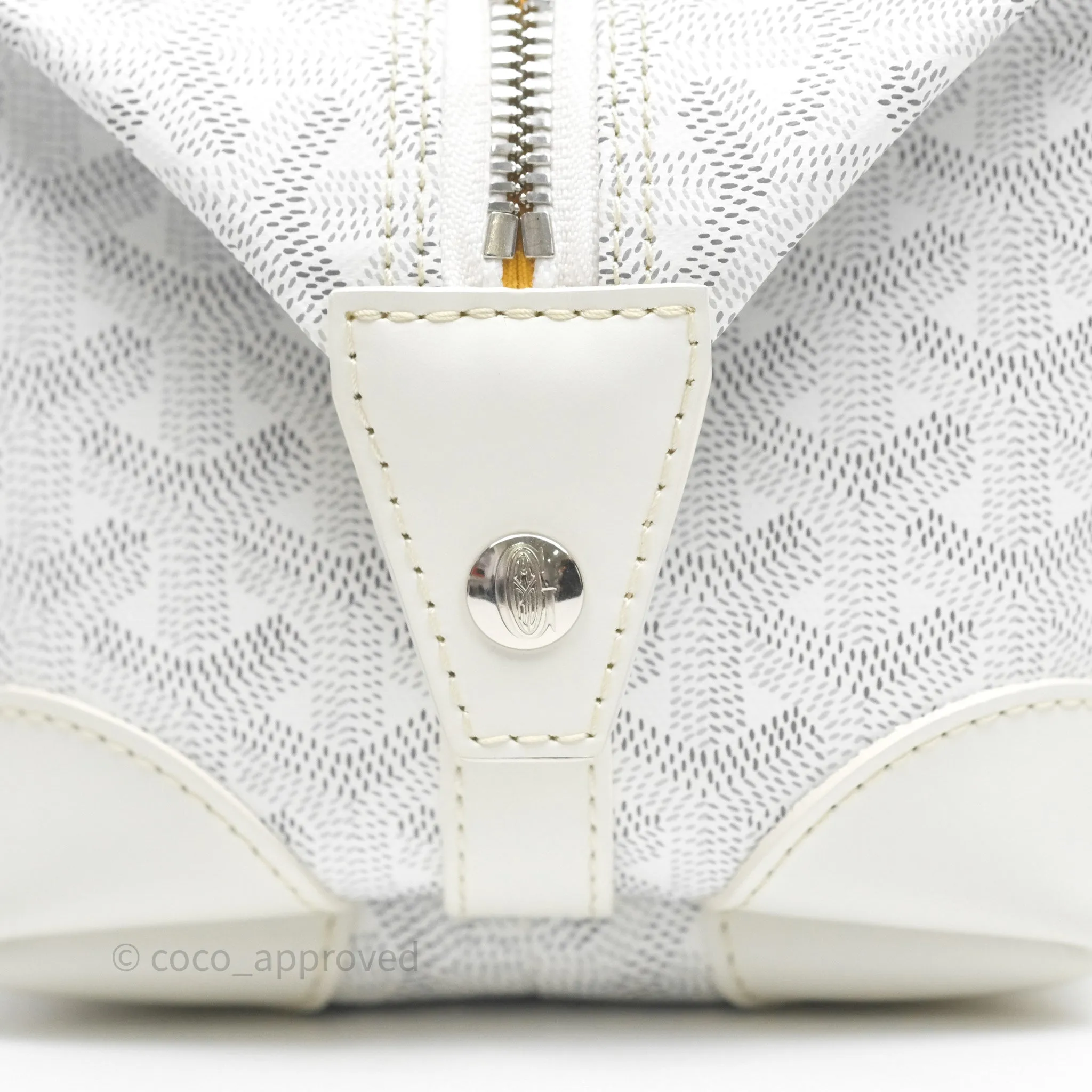 Goyard Bowling 25 Toiletry Bag White Goyardine Canvas