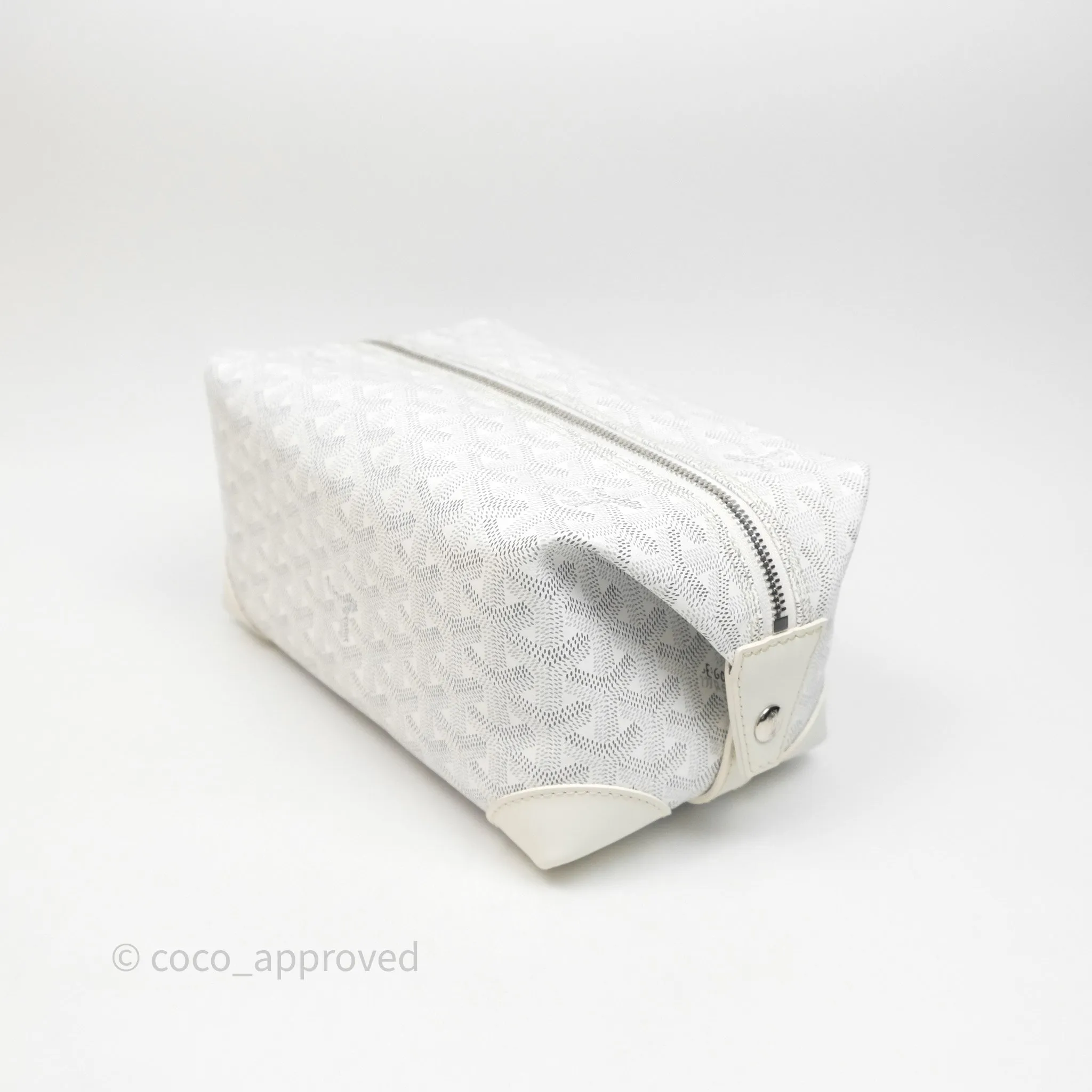 Goyard Bowling 25 Toiletry Bag White Goyardine Canvas