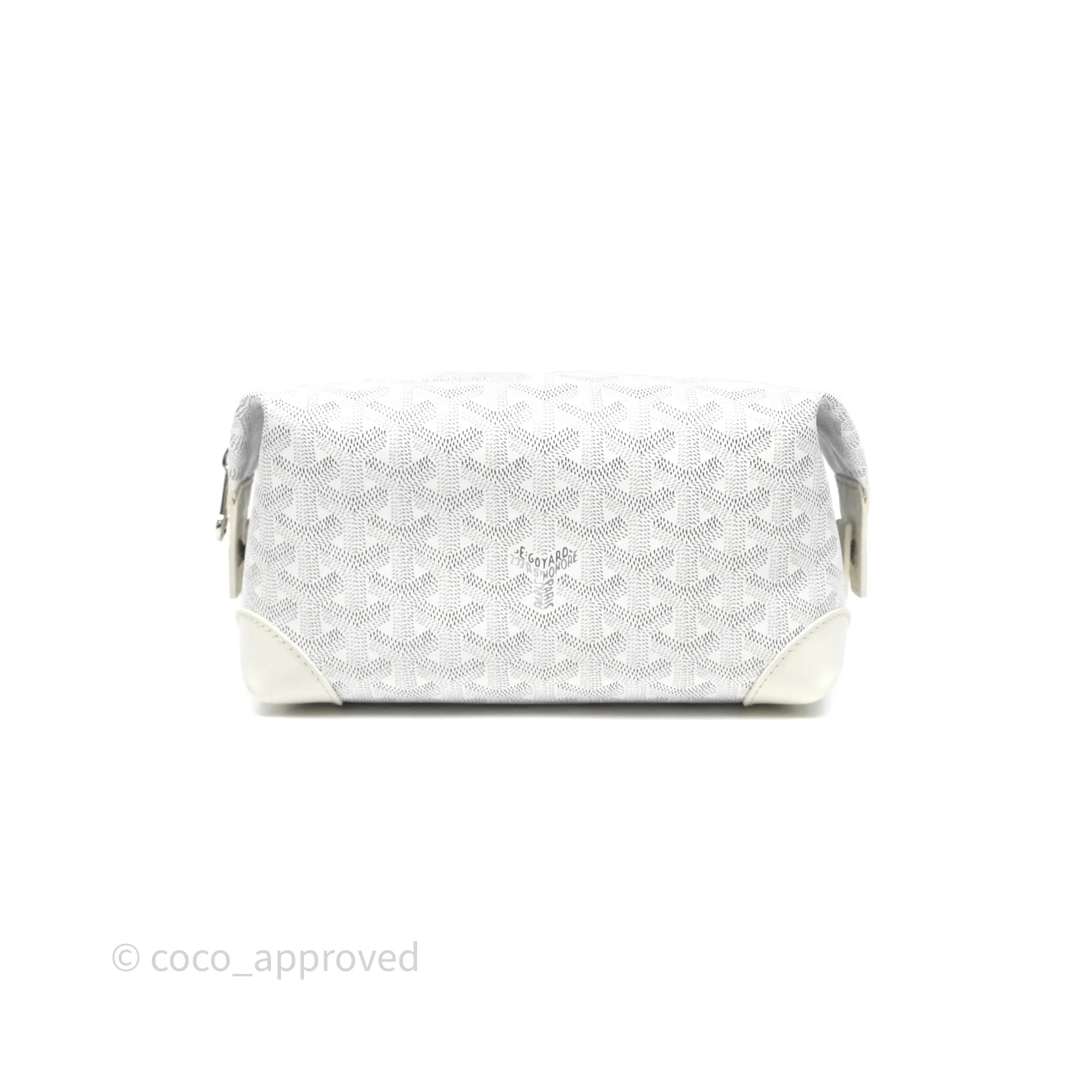 Goyard Bowling 25 Toiletry Bag White Goyardine Canvas