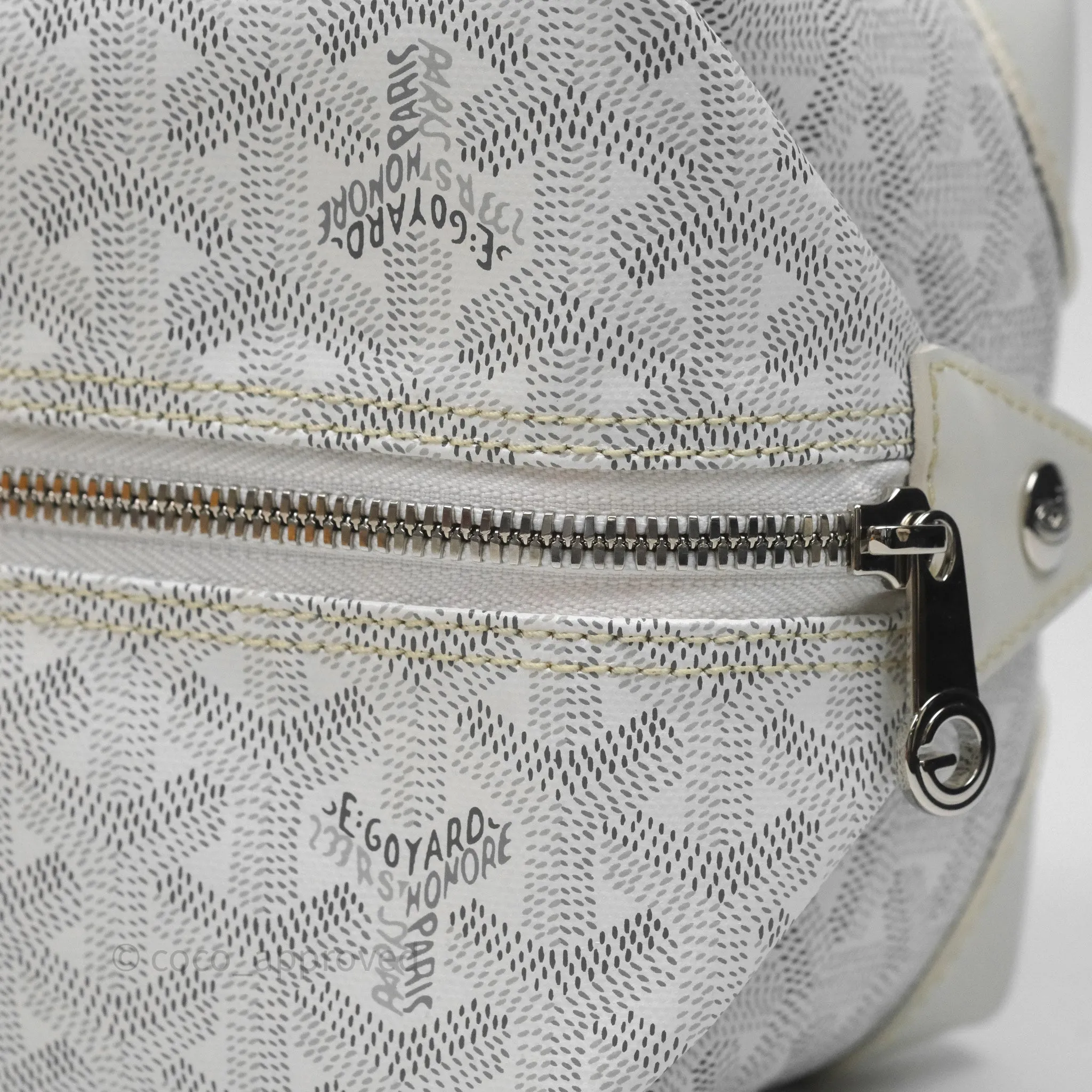 Goyard Bowling 25 Toiletry Bag White Goyardine Canvas