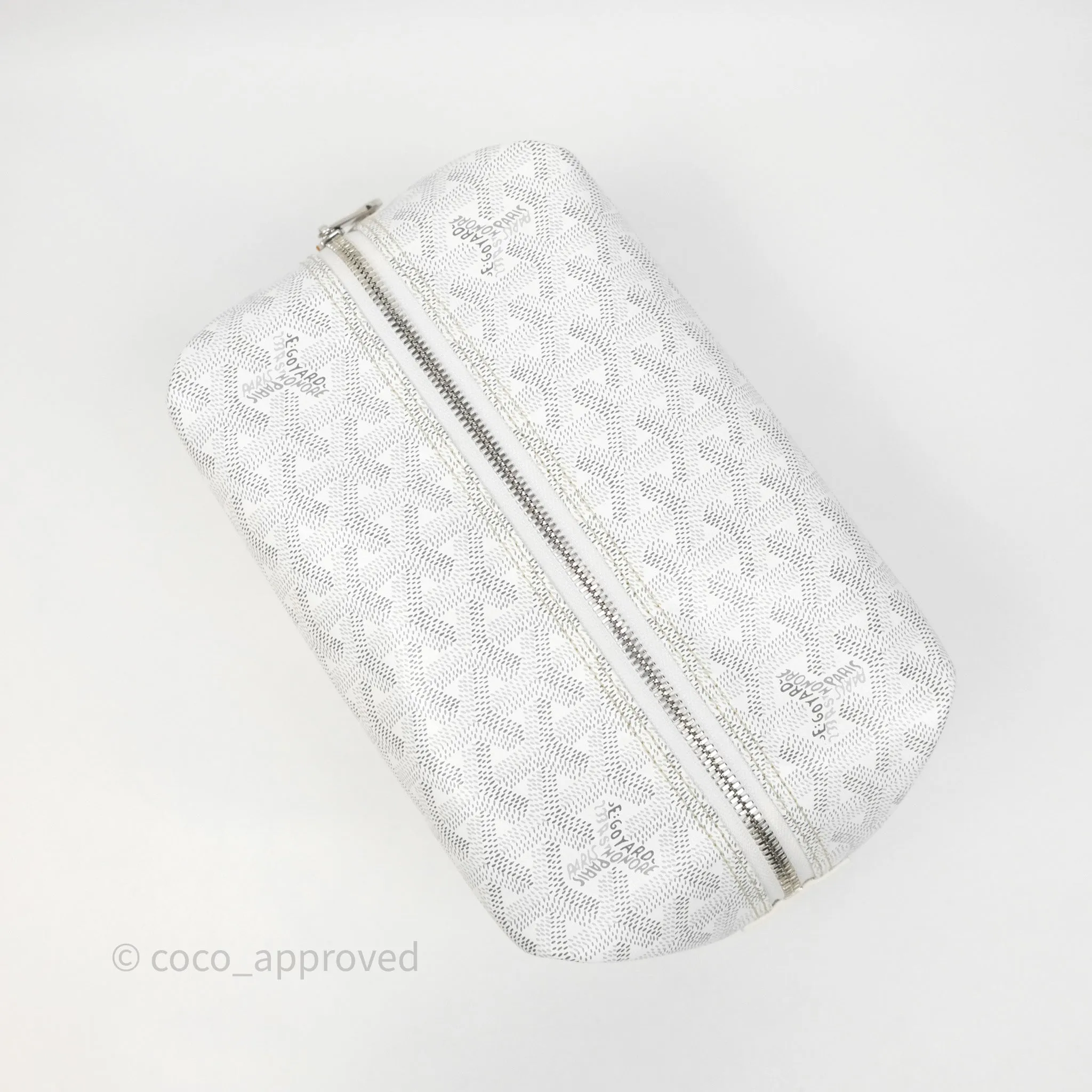 Goyard Bowling 25 Toiletry Bag White Goyardine Canvas