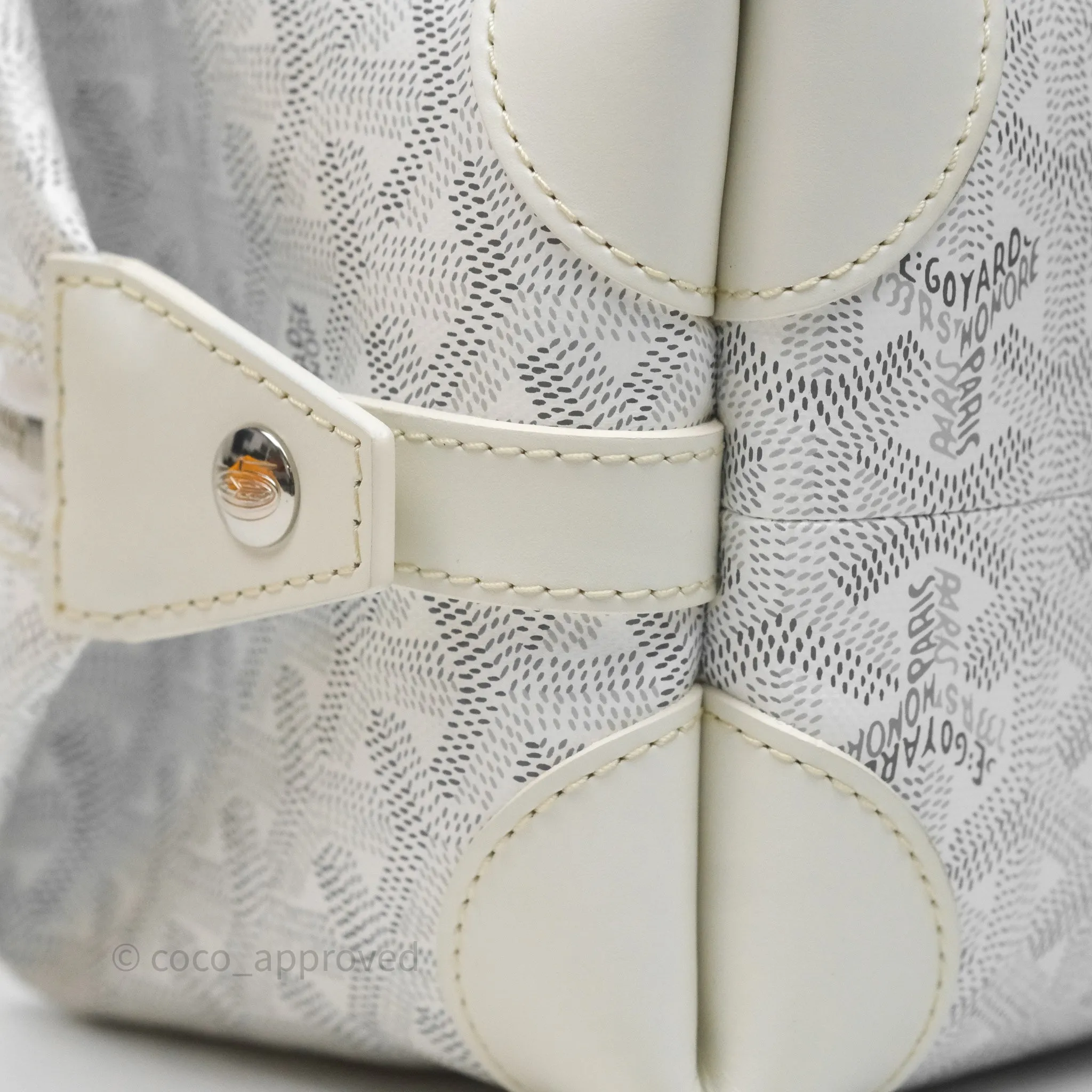 Goyard Bowling 25 Toiletry Bag White Goyardine Canvas