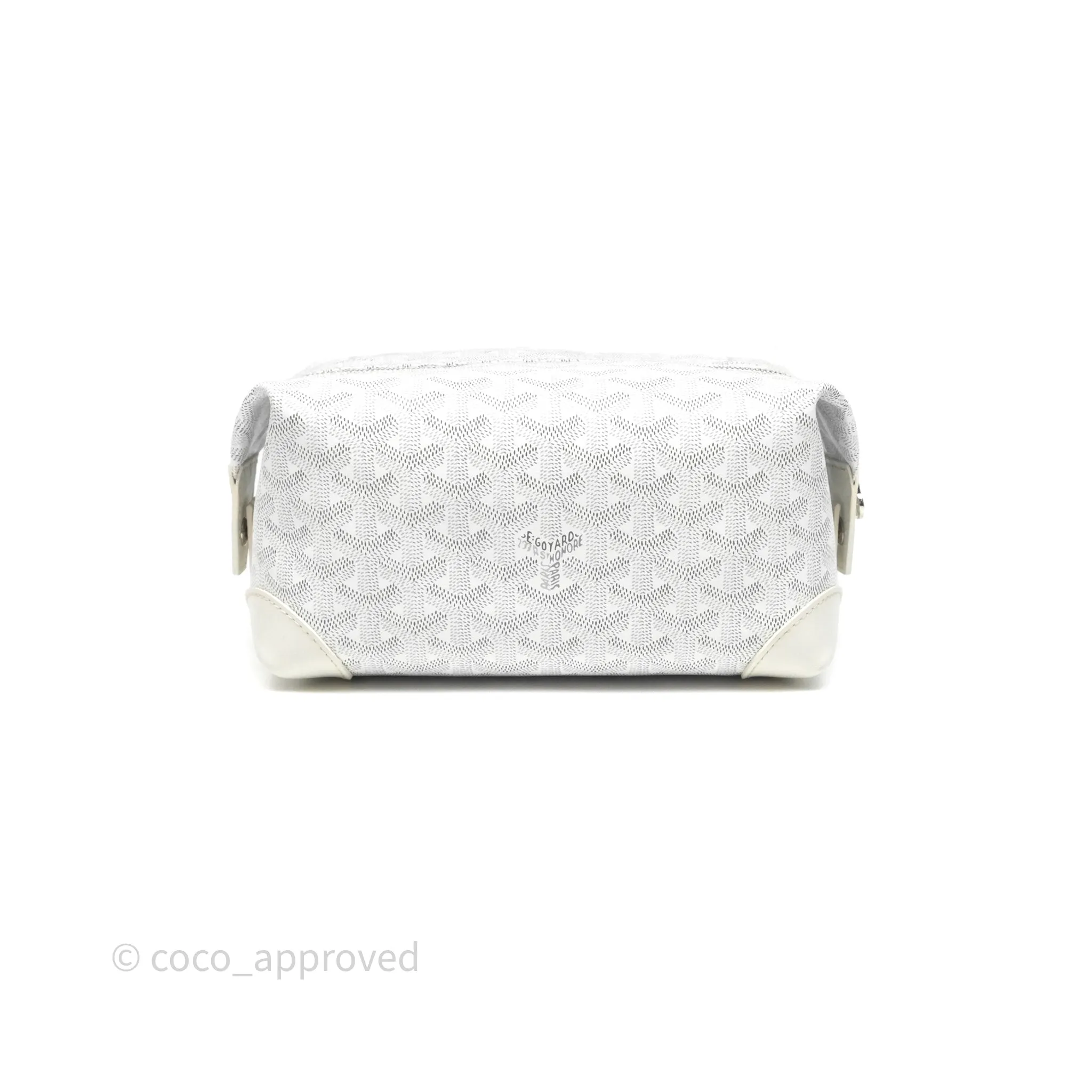 Goyard Bowling 25 Toiletry Bag White Goyardine Canvas