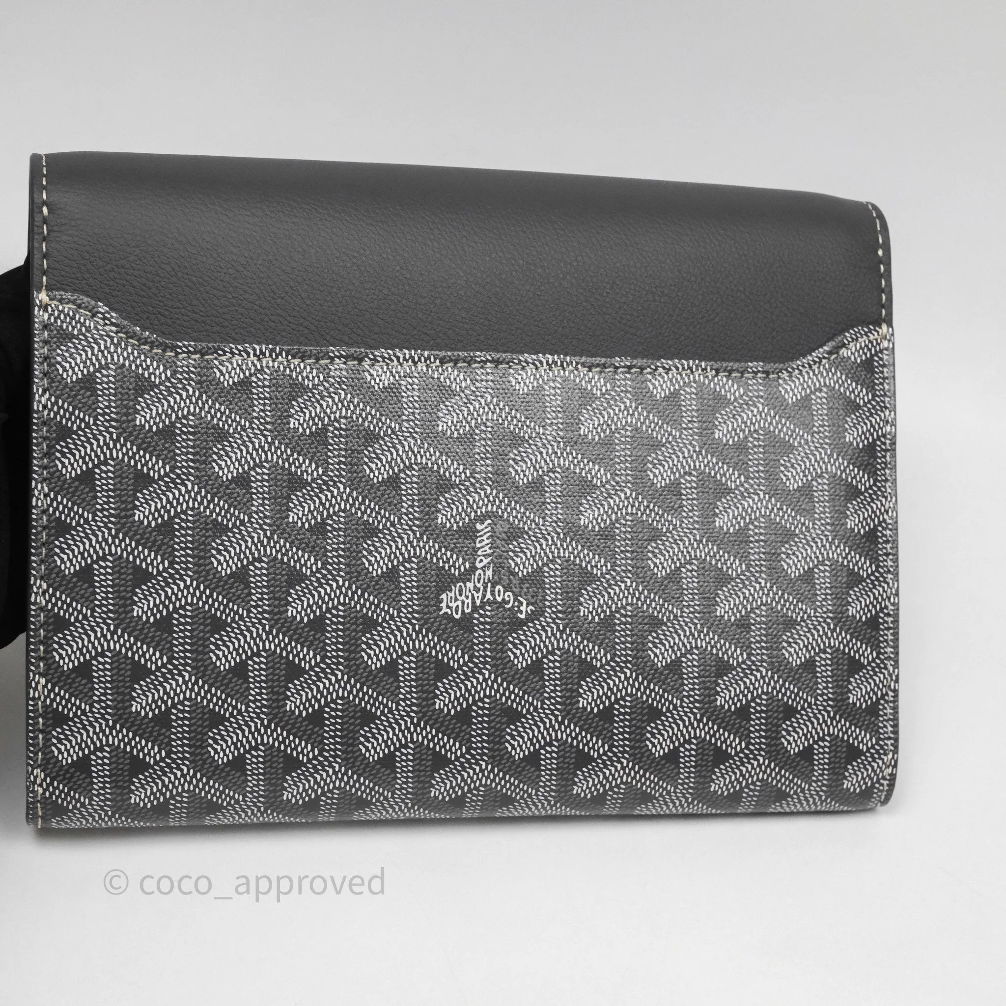 Goyard Chypre Wallet Pouch Chevroches Calfskin Grey